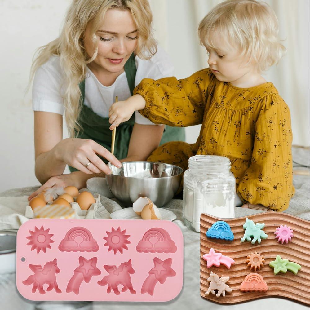 Moldes de Silicona 3D Unicornio BENEKIY - 2 Piezas 8 Cavidades