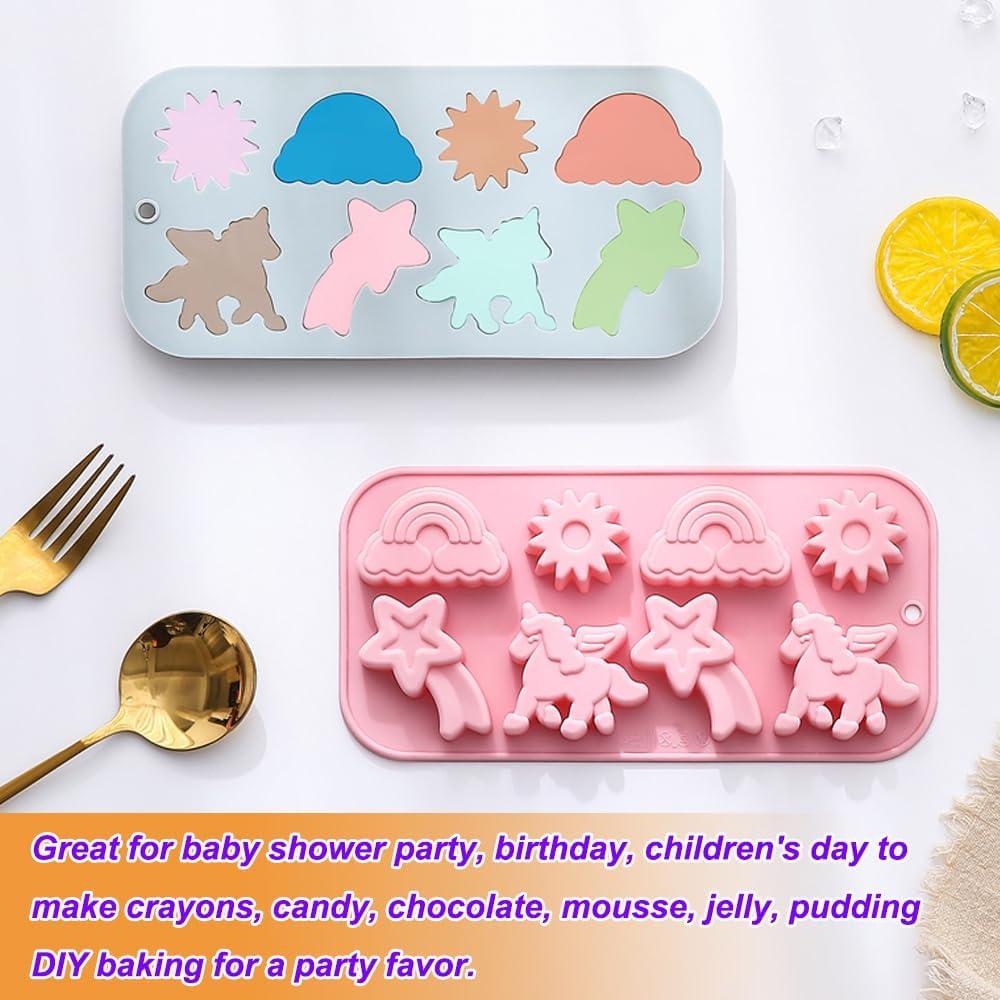 Moldes de Silicona 3D Unicornio BENEKIY - 2 Piezas 8 Cavidades