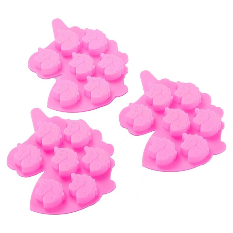 Paquete de 3 Moldes de Silicona Unicornio Vpqnee 14.5x12.3cm