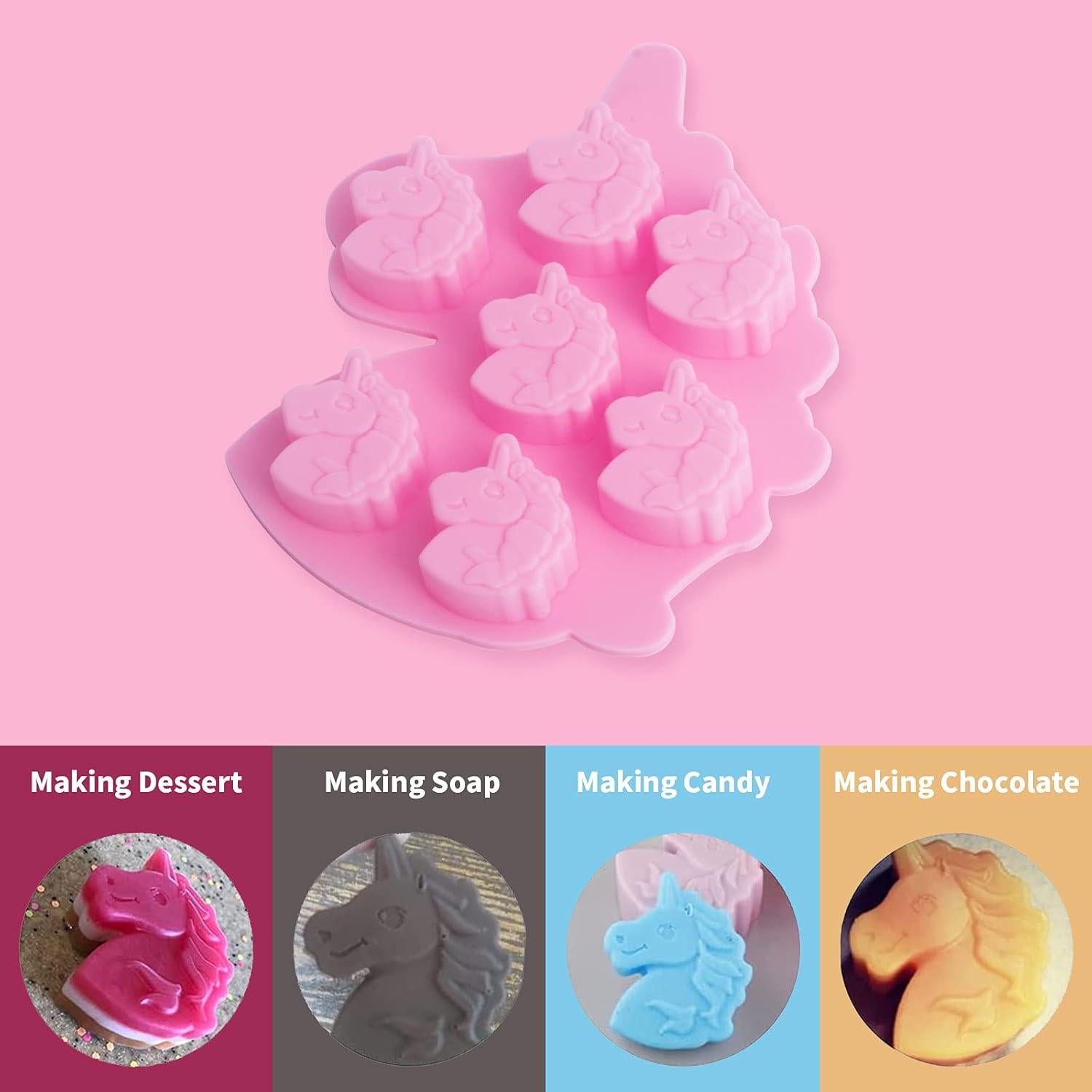 Paquete de 3 Moldes de Silicona Unicornio Vpqnee 14.5x12.3cm