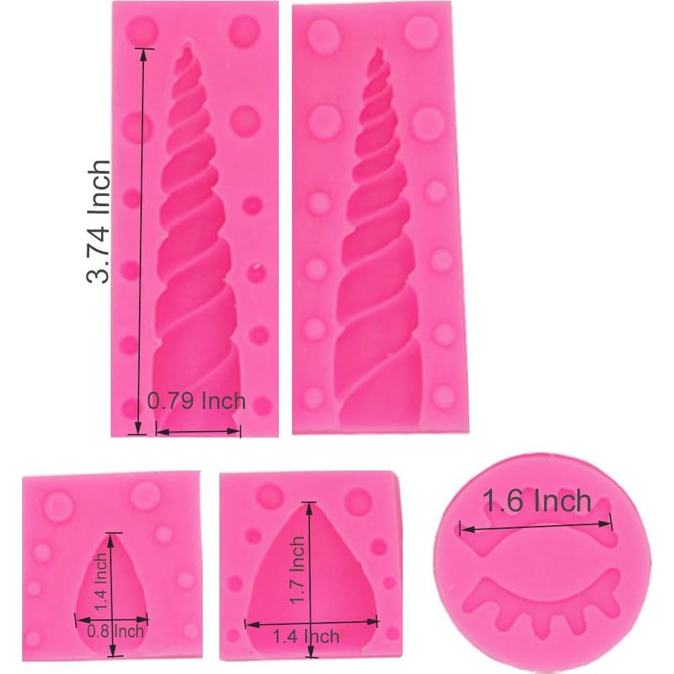 Moldes de Silicona de Unicornio 10 PCS para Pasteles y Manualidades