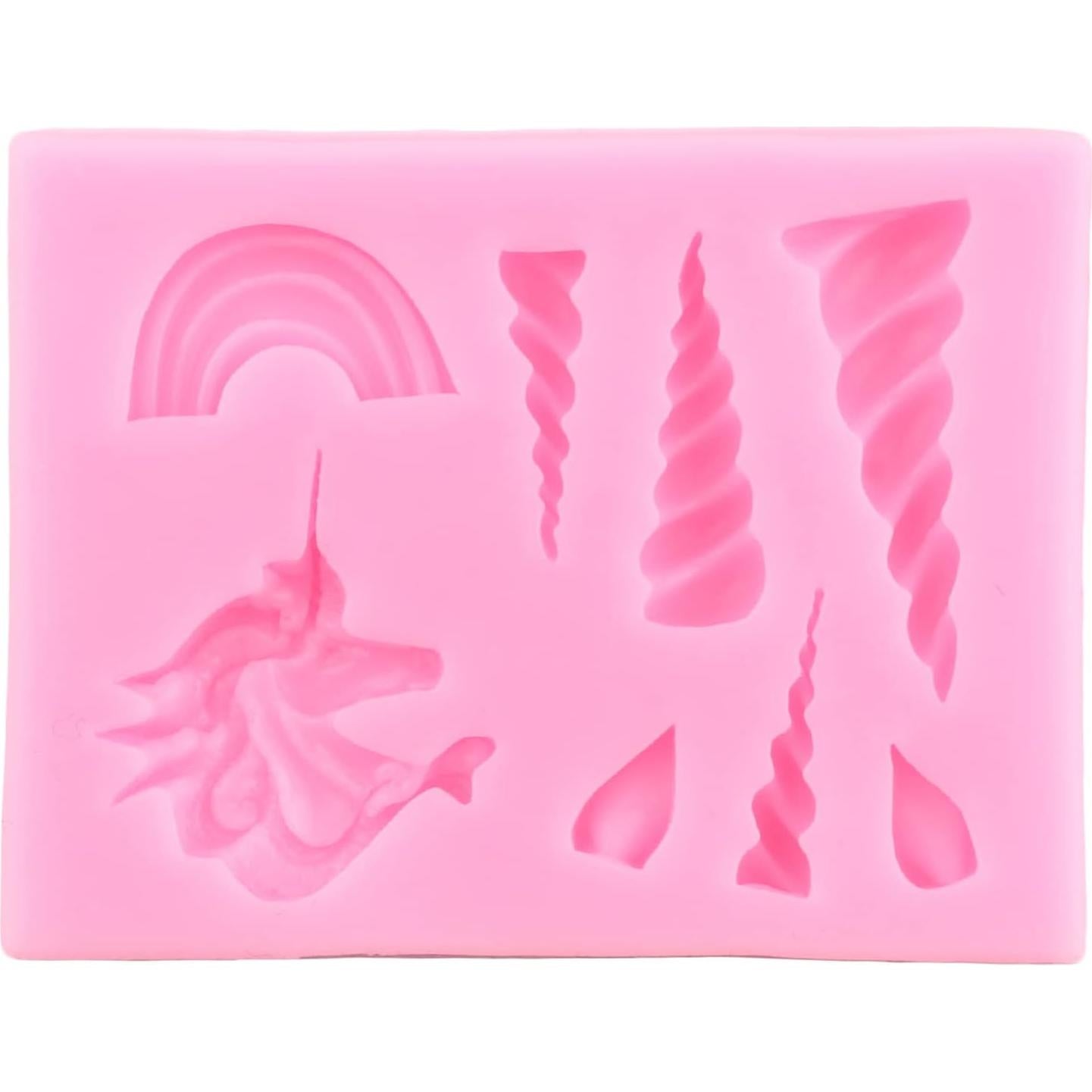 Moldes de Silicona Unicornio ZiXiang Set de 4 para Pasteles