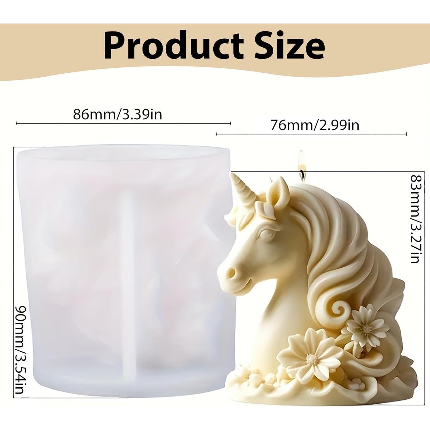 Molde de Vela de Silicona Unicornio CERECO 11.9x3.8x15 cm
