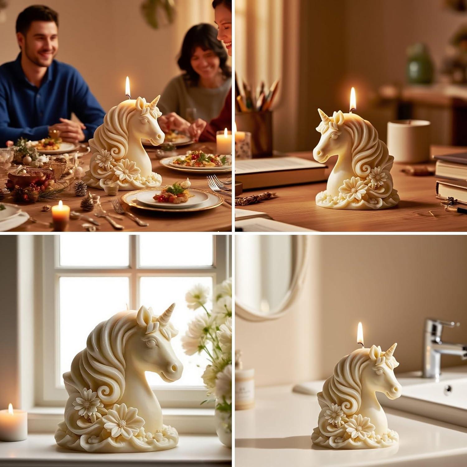 Molde de Vela de Silicona Unicornio CERECO 11.9x3.8x15 cm