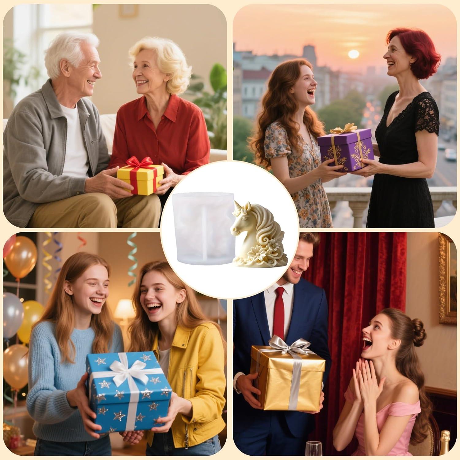 Molde de Vela de Silicona Unicornio CERECO 11.9x3.8x15 cm