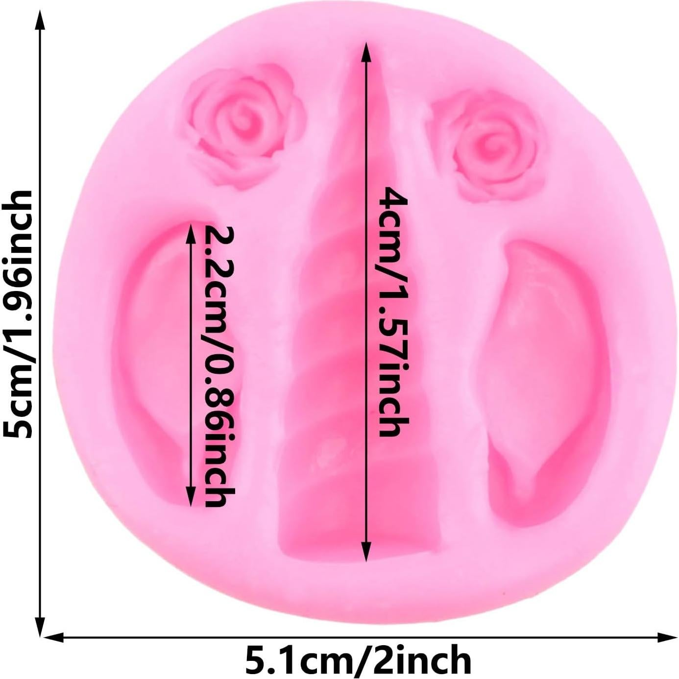 Molde de Silicona Unicornio YIHUOMOLDS 5x5 cm para Pasteles
