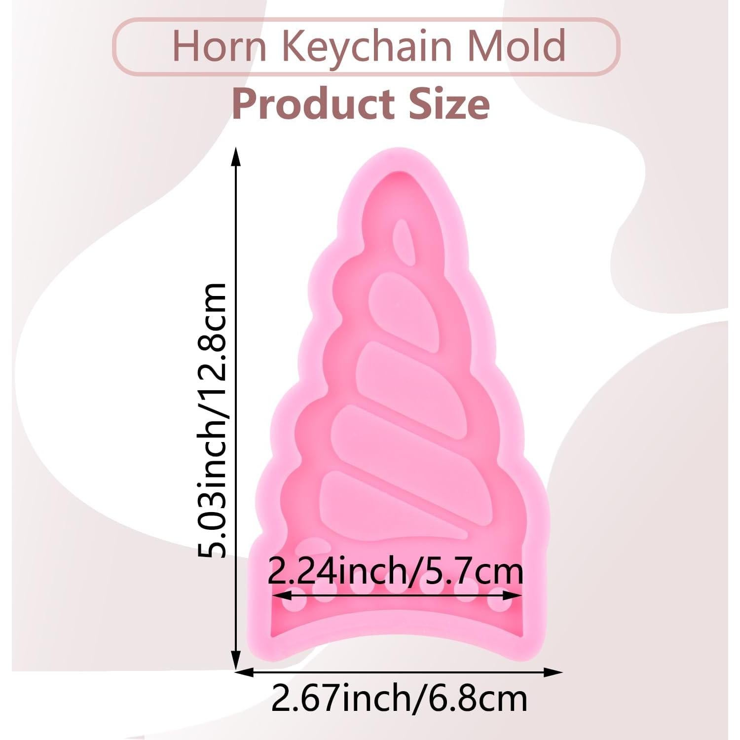 Unicorn Silicone Resin Molds Unicorn Horn Keychain Mold Epoxy Resin Casting Mold for DIY Backpack Pendant Jewelry Making Necklace Decoration Craft