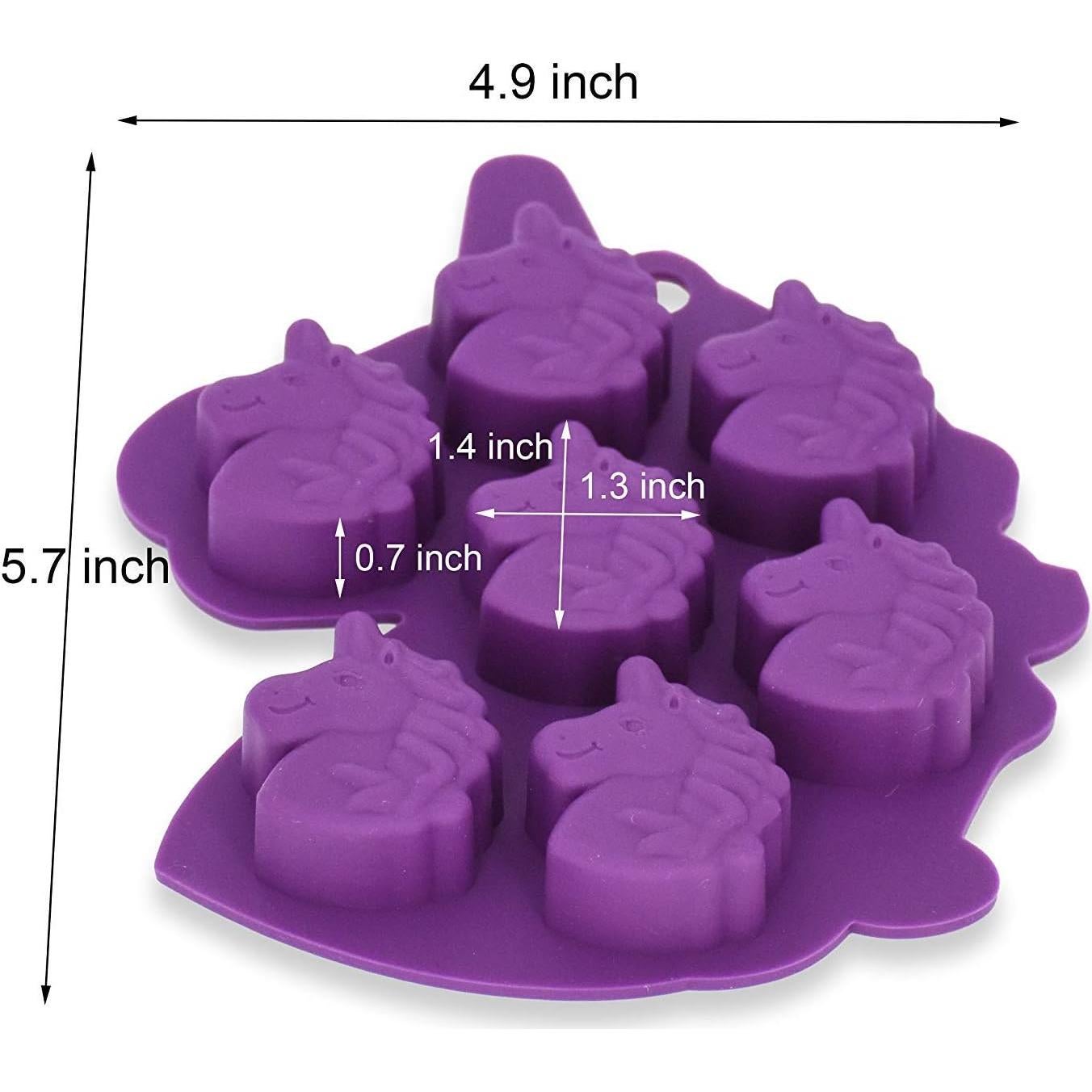 Molde de Silicona Unicornio Fewo 2 Piezas para Hielo y Postres
