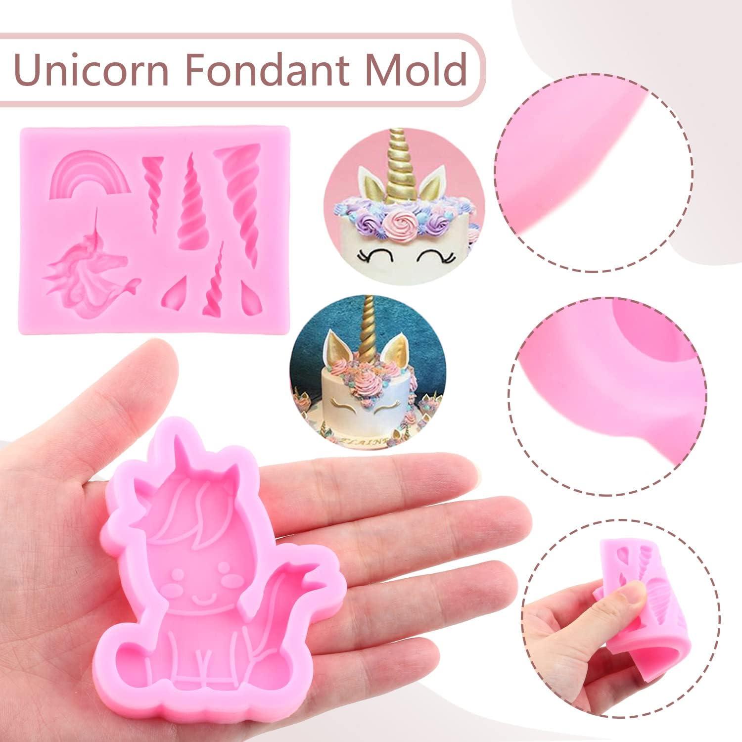 Moldes de Silicona Unicornio MIYAHOUSE - 6 Piezas Decoración Pasteles