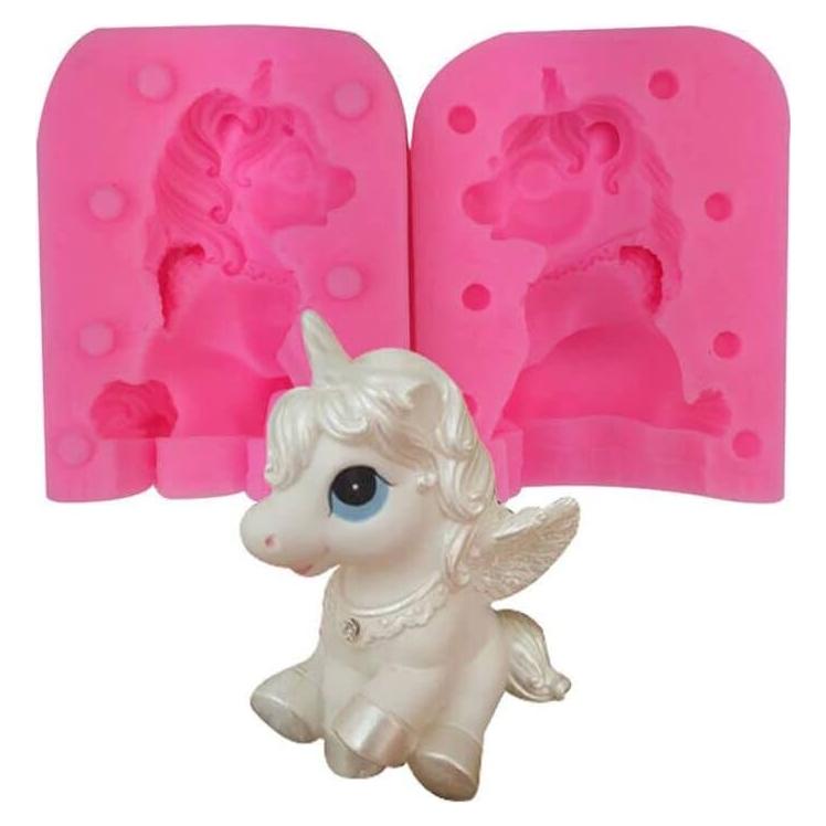 Molde de Silicona 3D Unicornio KXJHY para Pasteles y Jabones