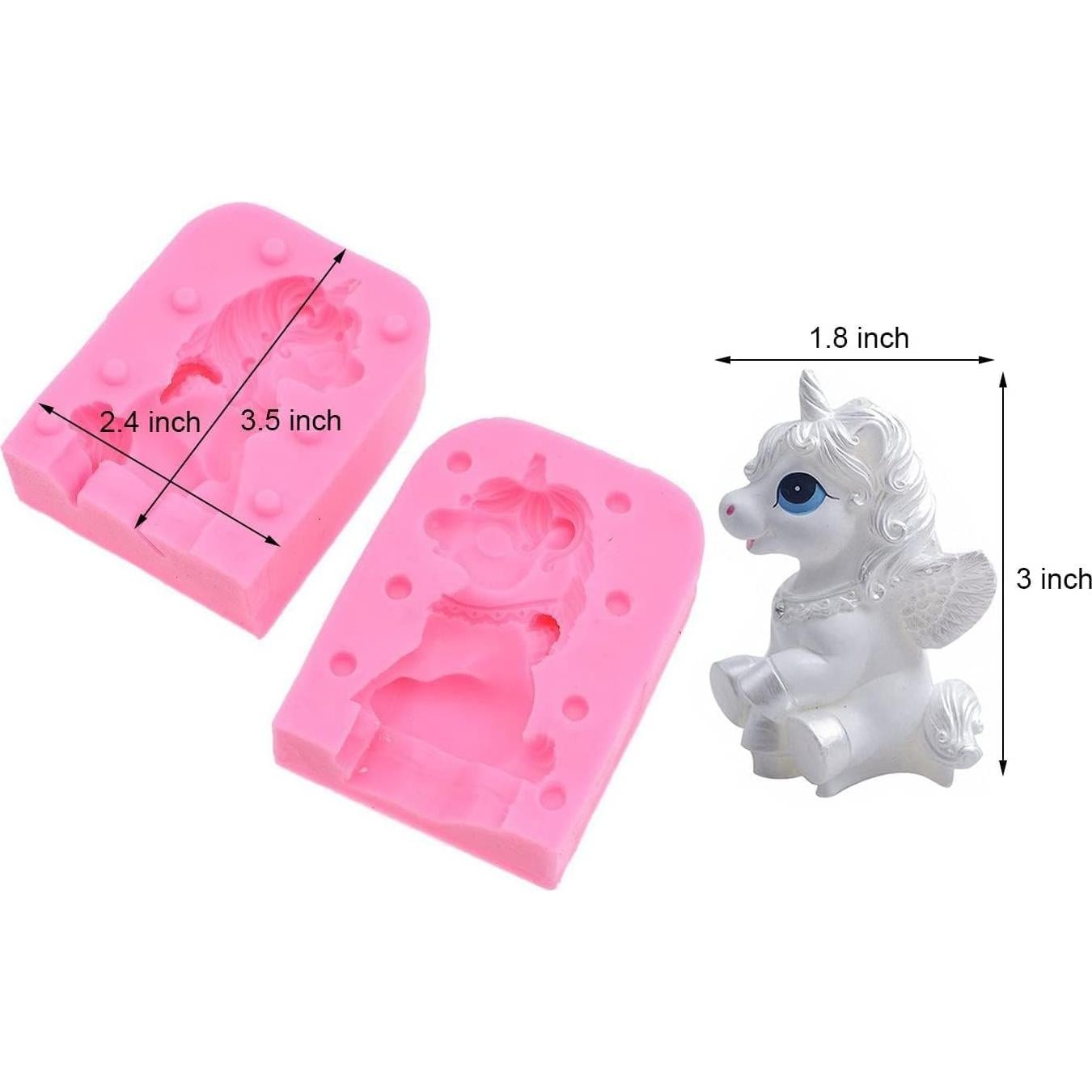 Molde de Silicona 3D Unicornio KXJHY para Pasteles y Jabones