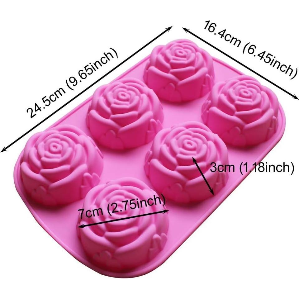 Molde de Silicona para Jabón BAKER DEPOT Rosa 2 Piezas