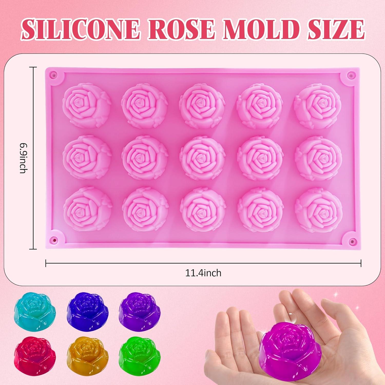 Molde de Rosa de Silicona YIFOCUS - 2 Pcs Antiadherente 29x17.5 cm