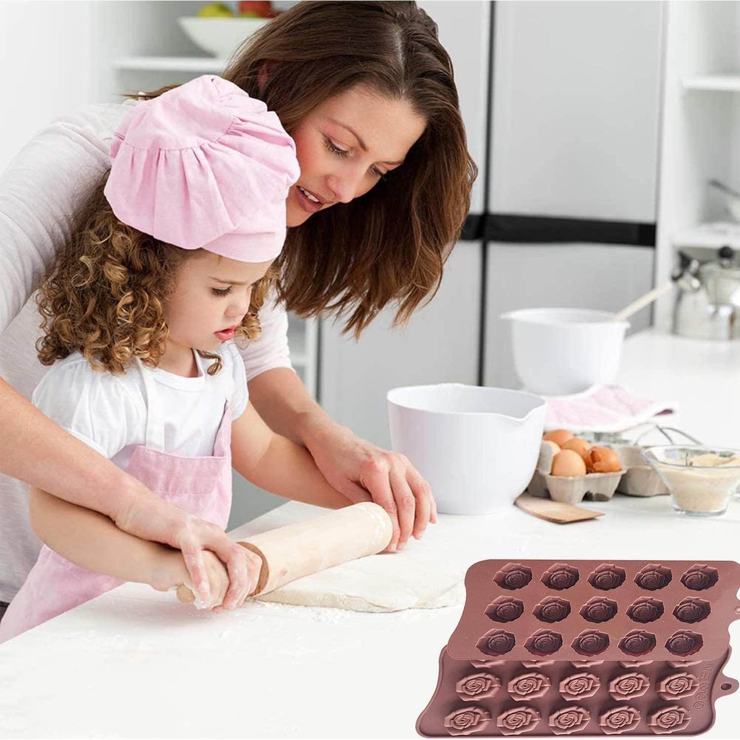 Moldes de Chocolate Silicona Rosa Bamutu 2 Piezas 30 Cavidades