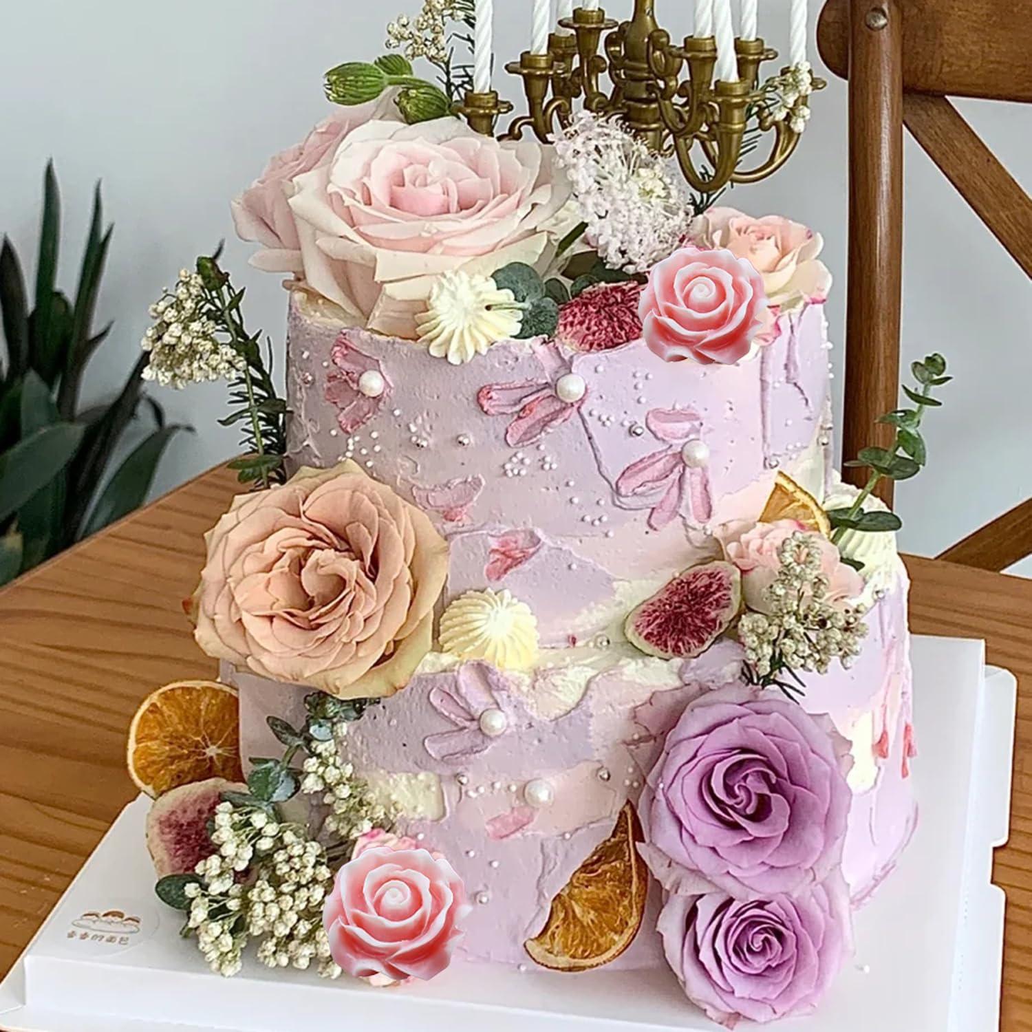 Flower Bloom Rose Shape Silicone Fondant Molds For Wedding Cake Decorating Cupcake Topper Chocolate Candy Gum Paste Soap Candle Polymer Clay