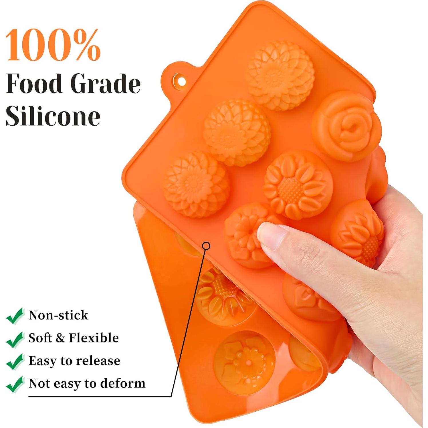 Juego de 6 Moldes de Silicona CLUEWR para Chocolate y Caramelo