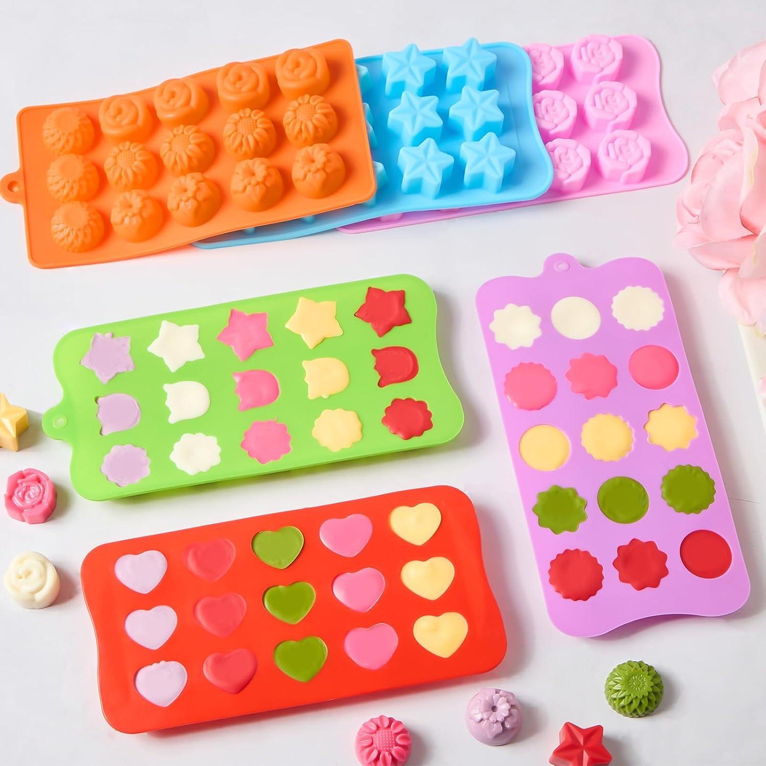 Juego de 6 Moldes de Silicona CLUEWR para Chocolate y Caramelo