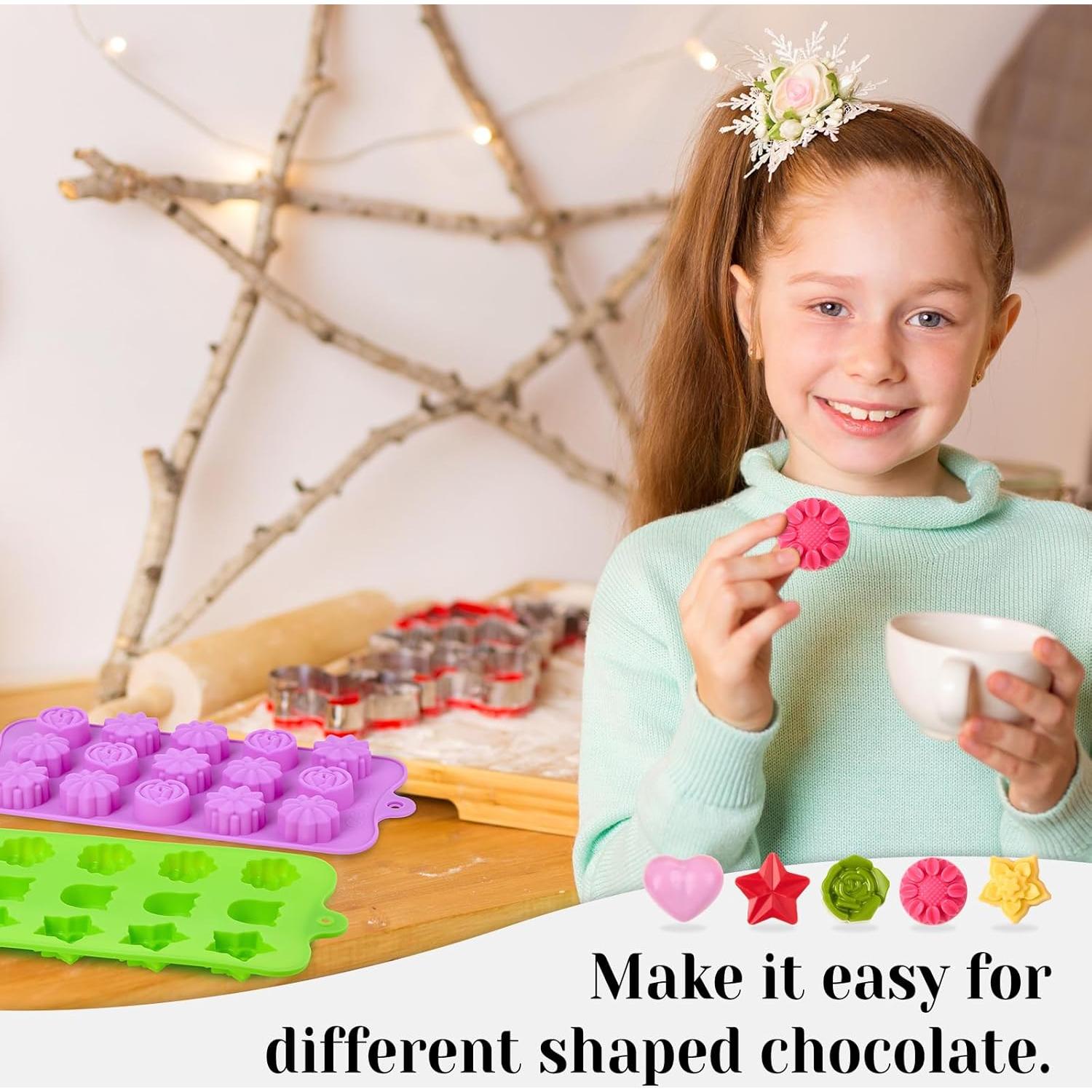 Juego de 6 Moldes de Silicona CLUEWR para Chocolate y Caramelo