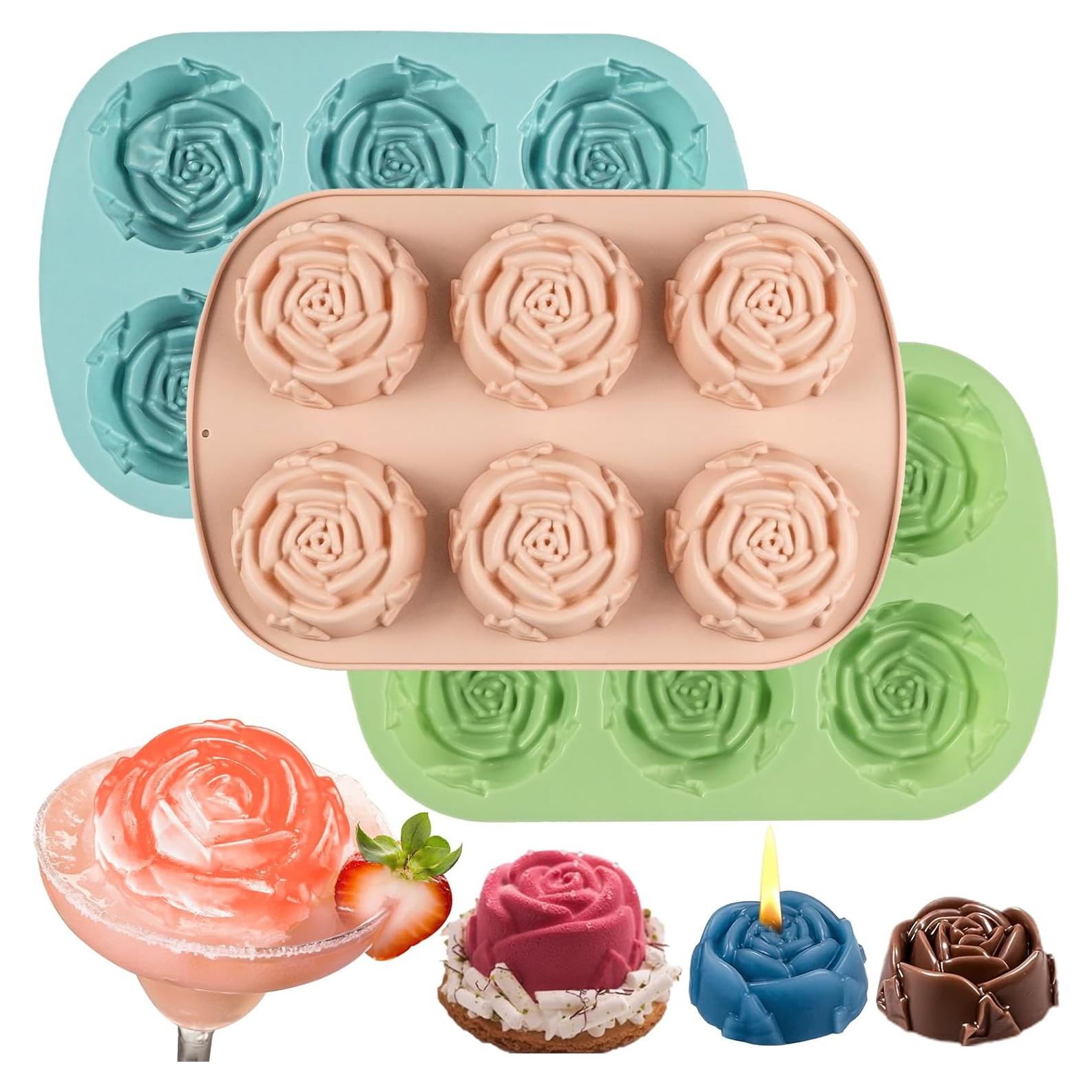 Molde de Silicona Rosa SIQINZONGWA 18 Cavidades 25.7x17.3 cm