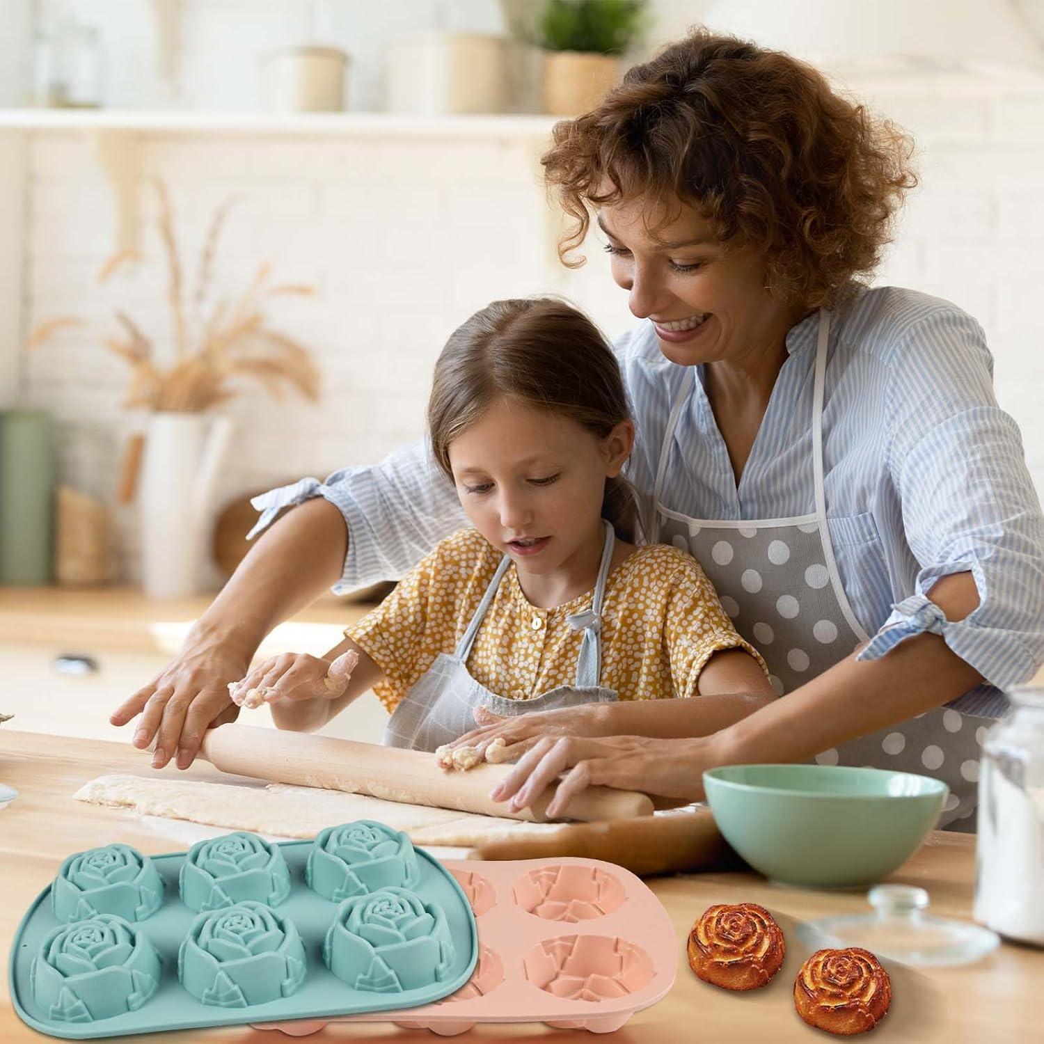 Molde de Silicona Rosa SIQINZONGWA 18 Cavidades 25.7x17.3 cm