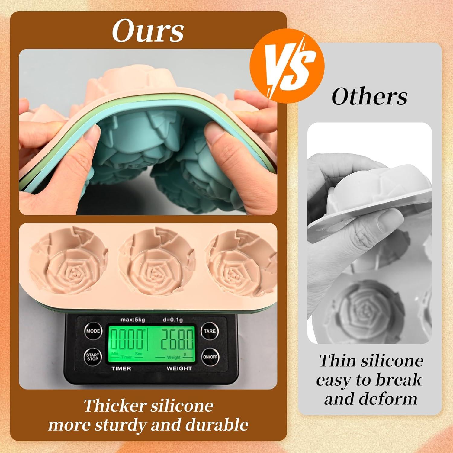 Molde de Silicona Rosa SIQINZONGWA 18 Cavidades 25.7x17.3 cm