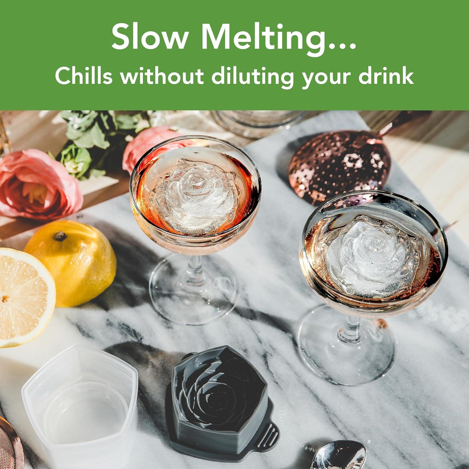 Set de 2 Moldes de Hielo en Forma de Rosa Tovolo - Silicona