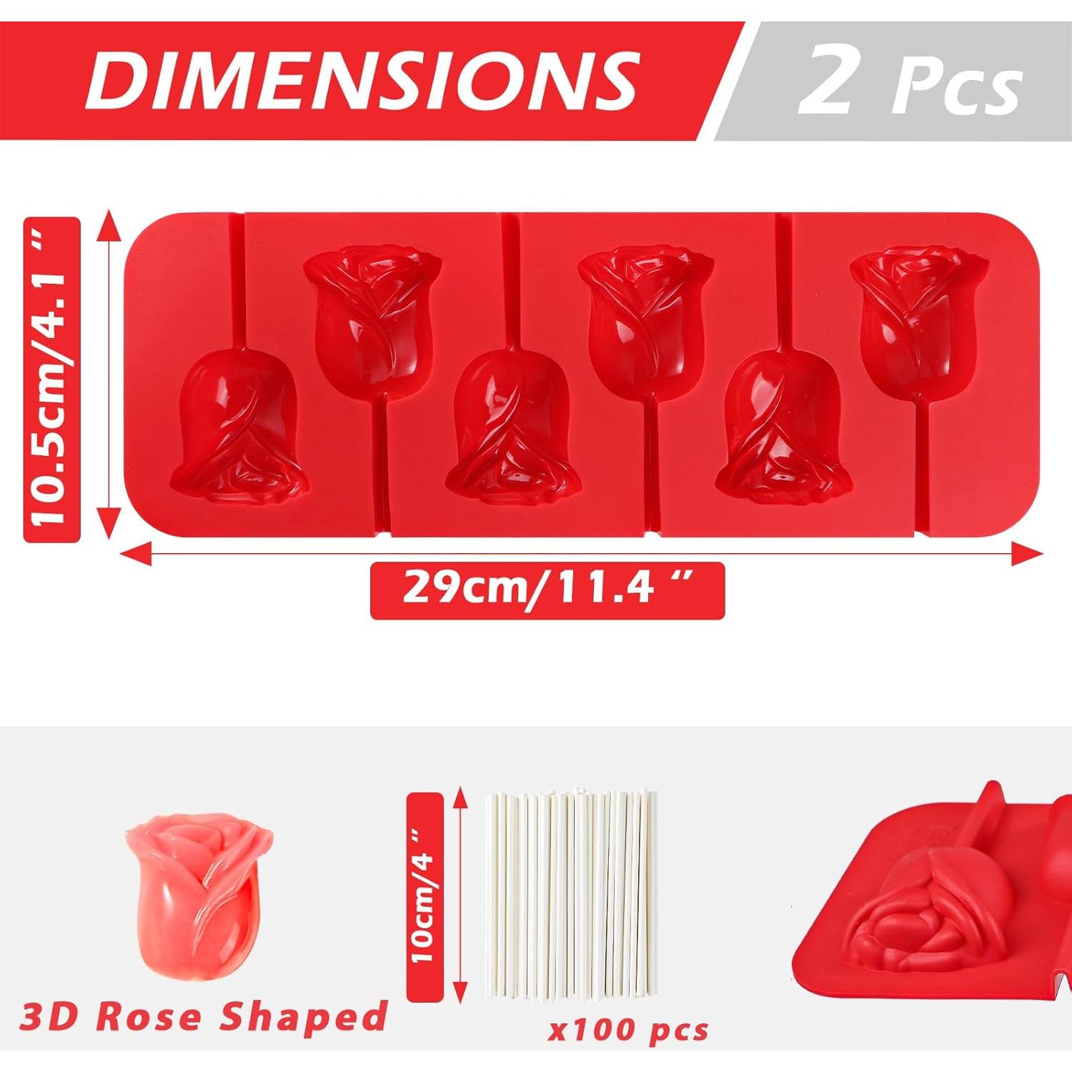 Molde de Silicona para Lollipop Rosa Webake - 12 Huecos