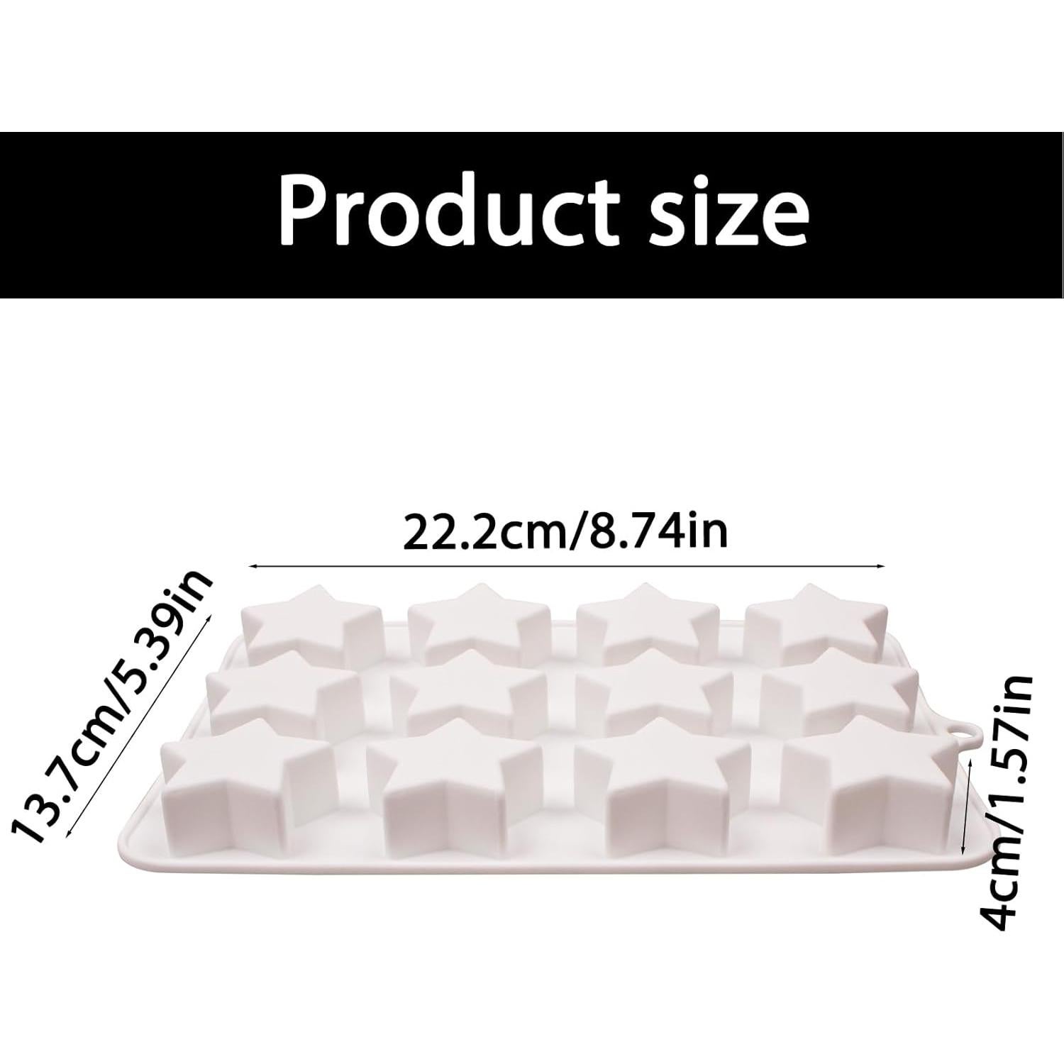 Molde de Silicona 3D Fchil Estrella 12 Cavidades 22x14 cm