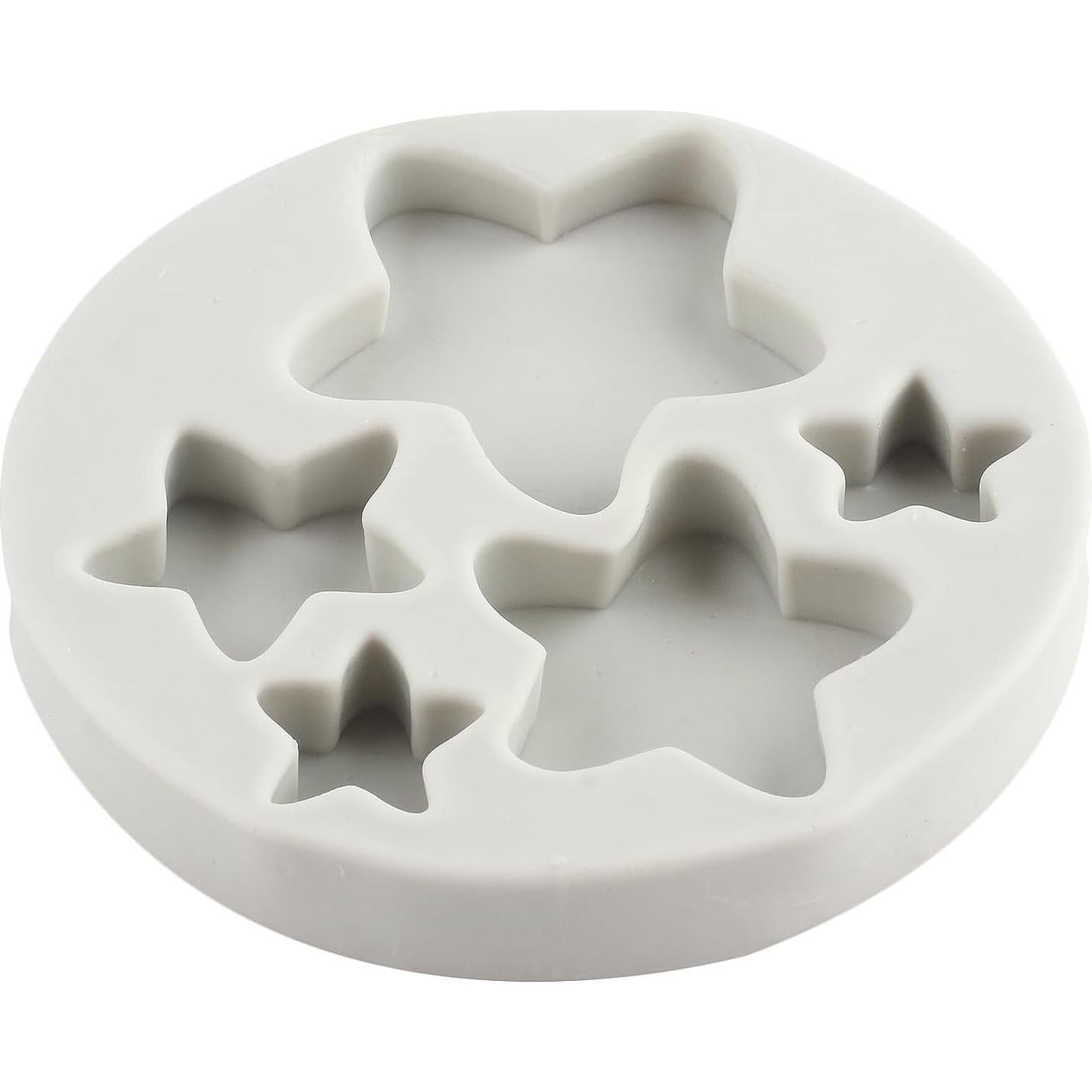 Star Silicone Mold 3D Stars Shape Silicone Mold For Sugar Cake Decorating Cupcake Topper Candy Chocolate Gum Paste Polymer Clay