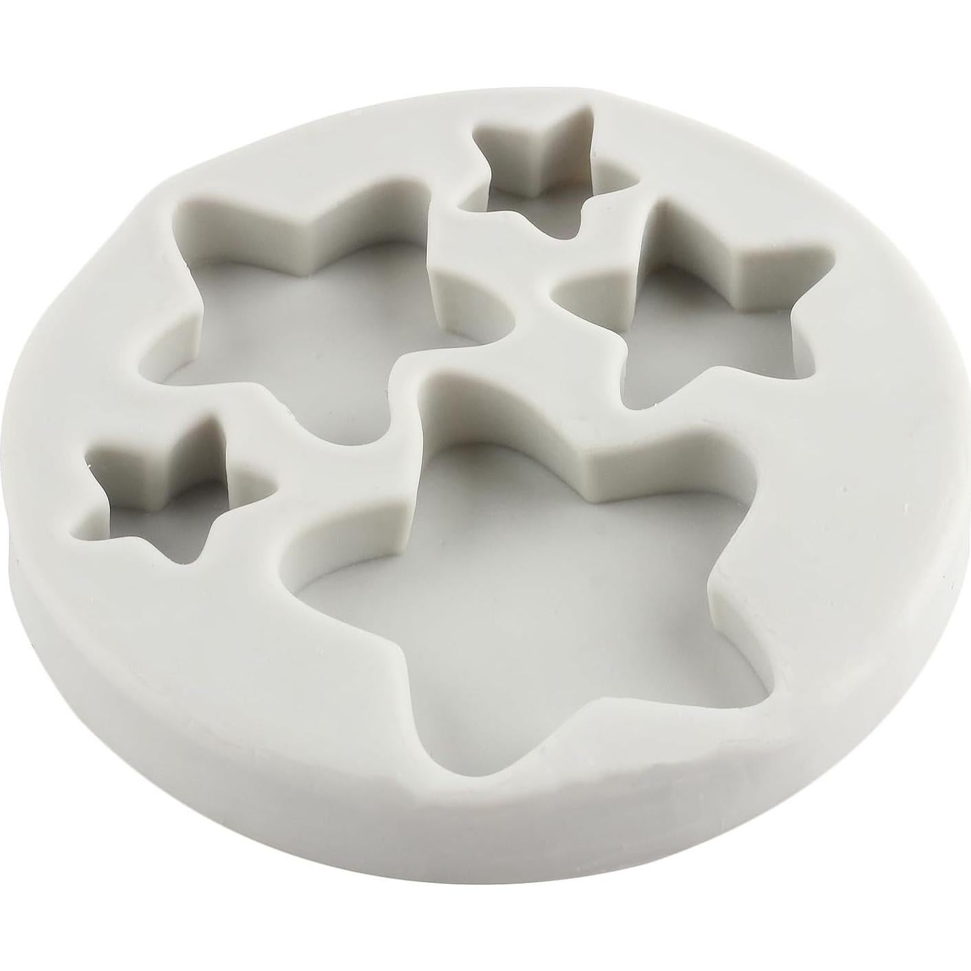 Star Silicone Mold 3D Stars Shape Silicone Mold For Sugar Cake Decorating Cupcake Topper Candy Chocolate Gum Paste Polymer Clay