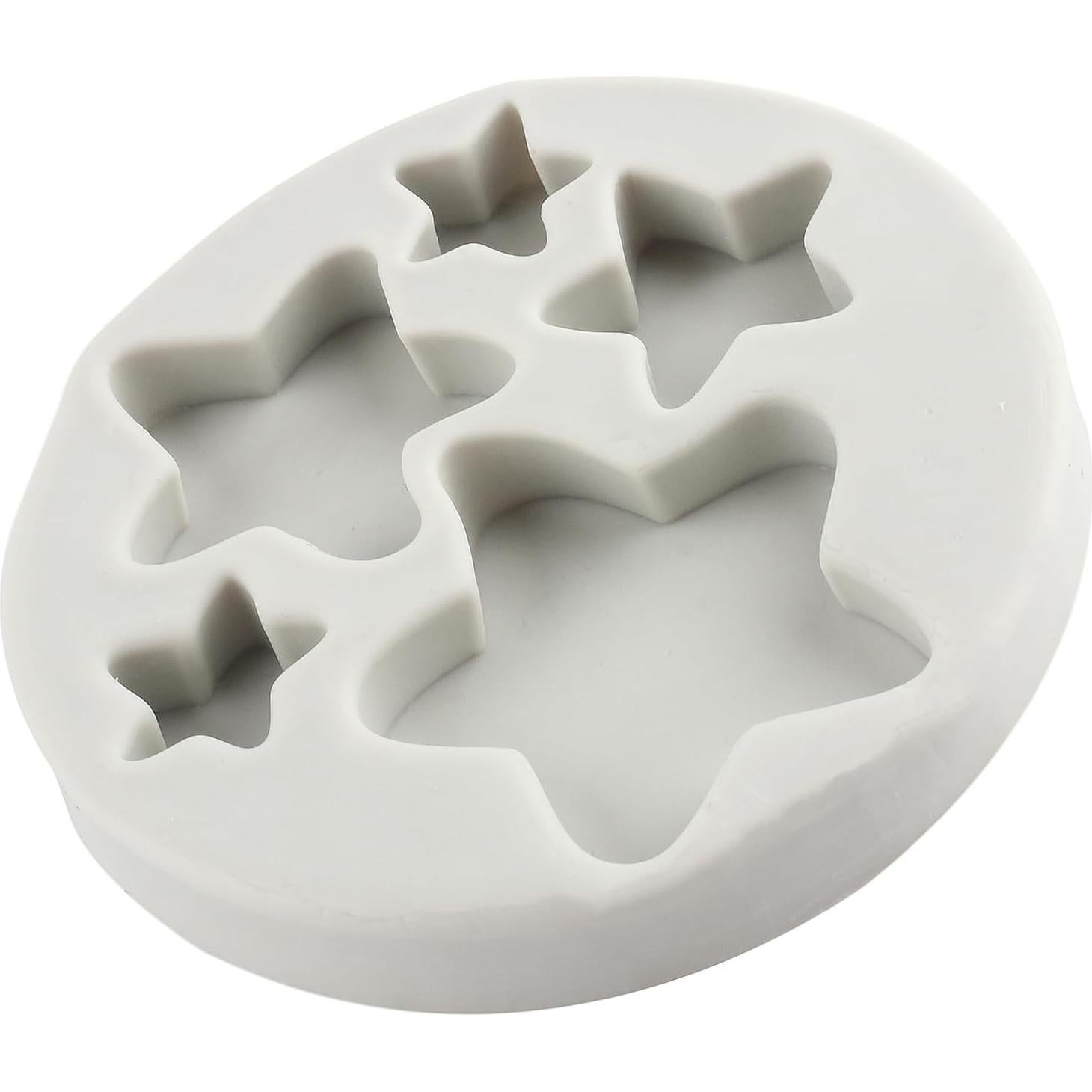 Star Silicone Mold 3D Stars Shape Silicone Mold For Sugar Cake Decorating Cupcake Topper Candy Chocolate Gum Paste Polymer Clay