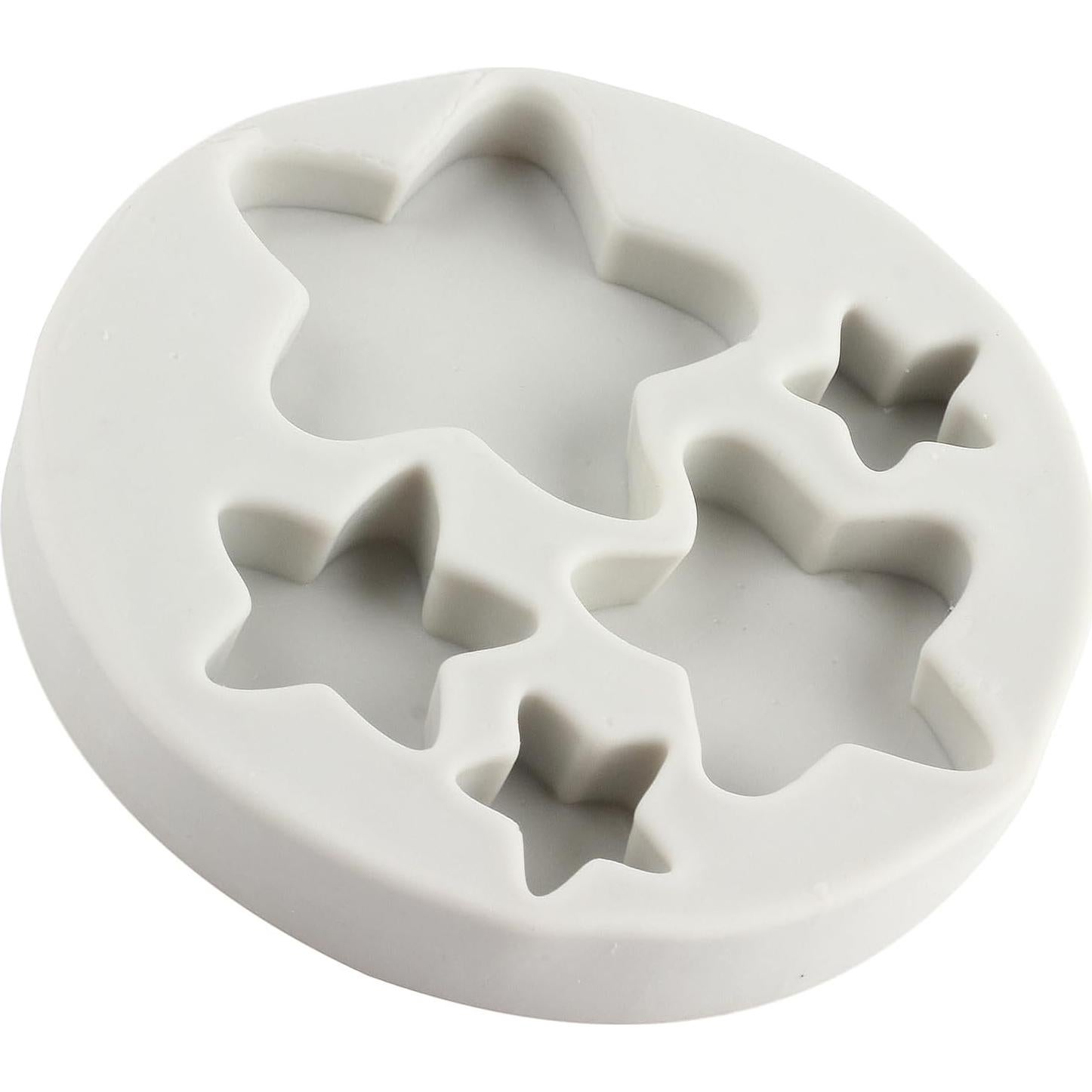 Star Silicone Mold 3D Stars Shape Silicone Mold For Sugar Cake Decorating Cupcake Topper Candy Chocolate Gum Paste Polymer Clay