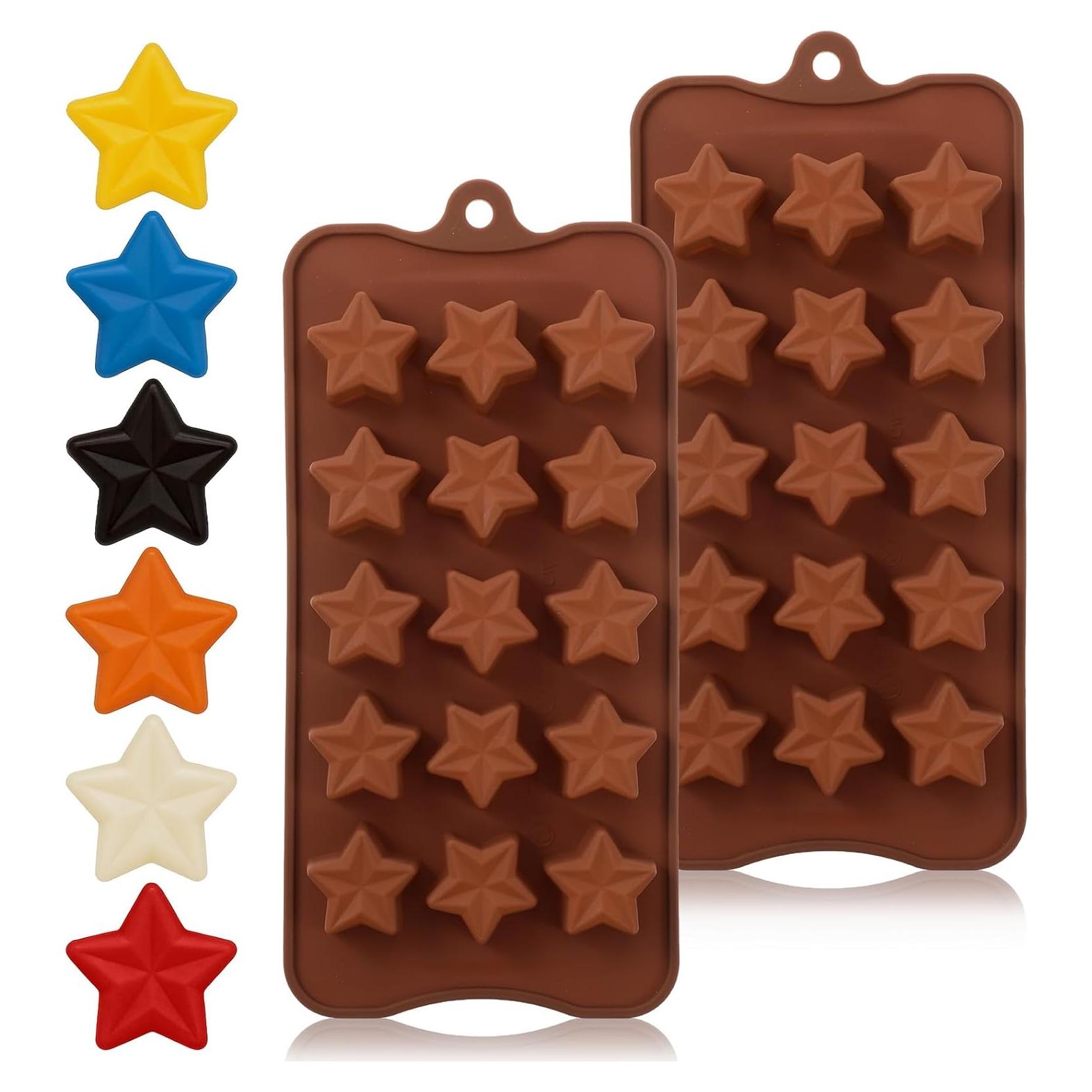 Molde de Silicona Antiadherente Gtziqa Estrella 2 Piezas 15 Cavidades