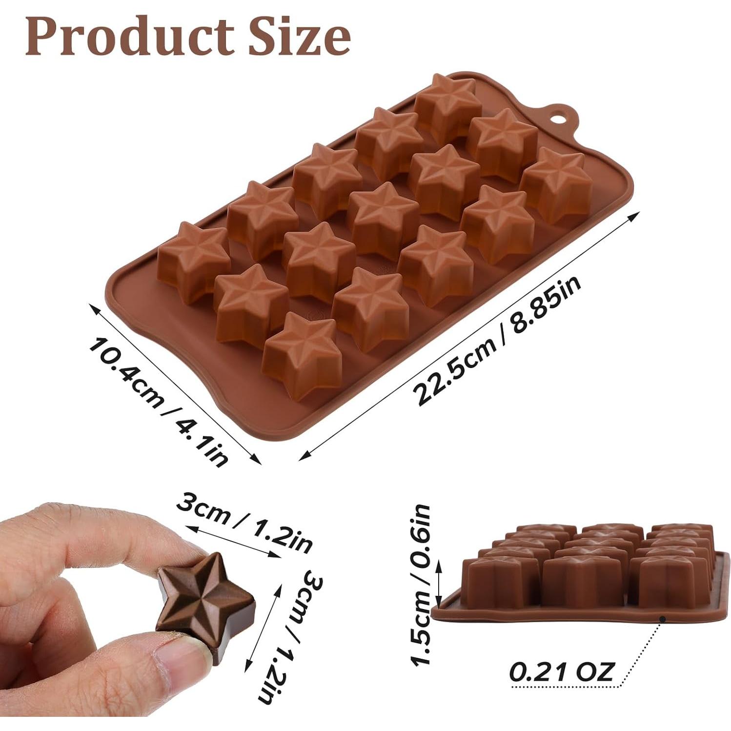 Molde de Silicona Antiadherente Gtziqa Estrella 2 Piezas 15 Cavidades