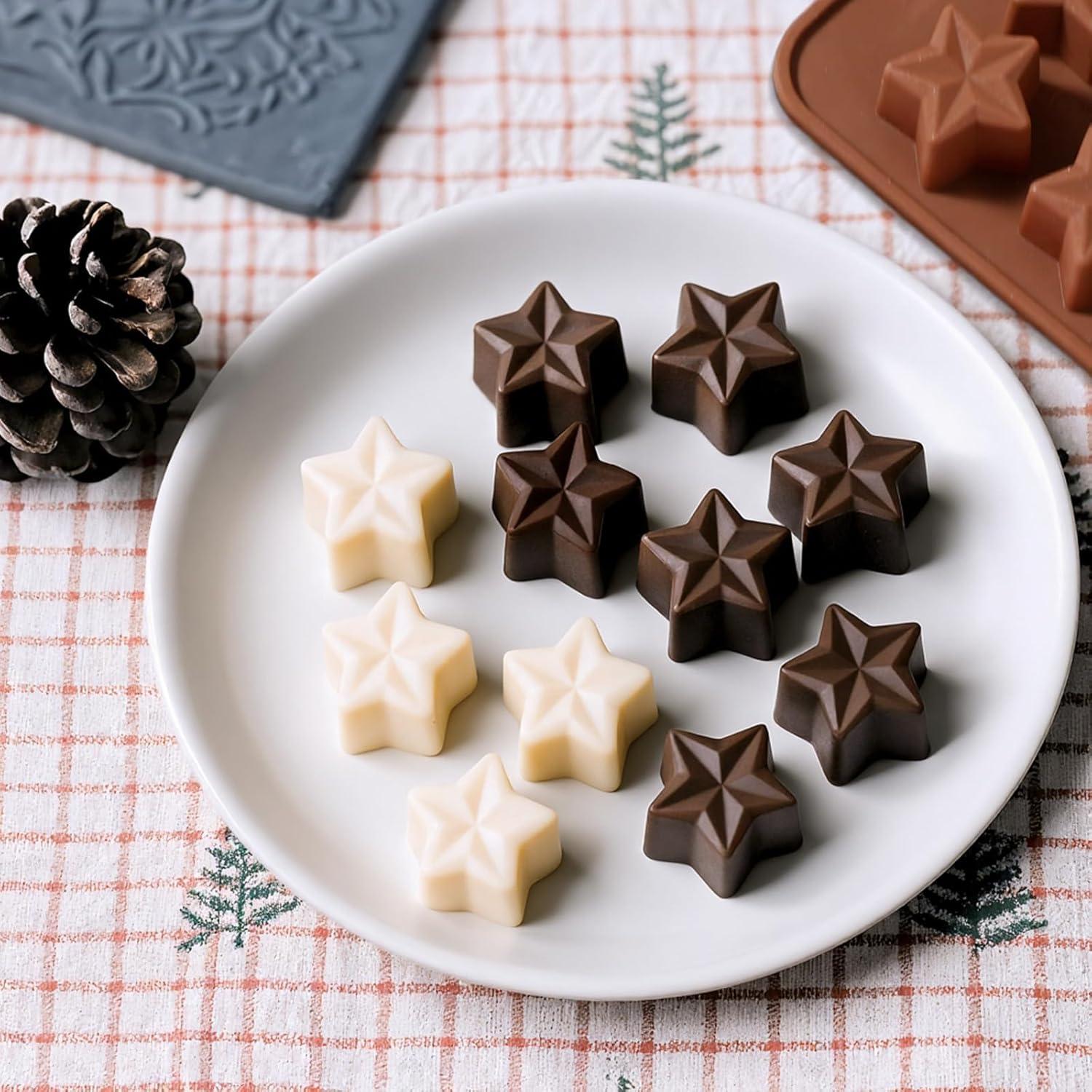 Molde de Silicona Antiadherente Gtziqa Estrella 2 Piezas 15 Cavidades