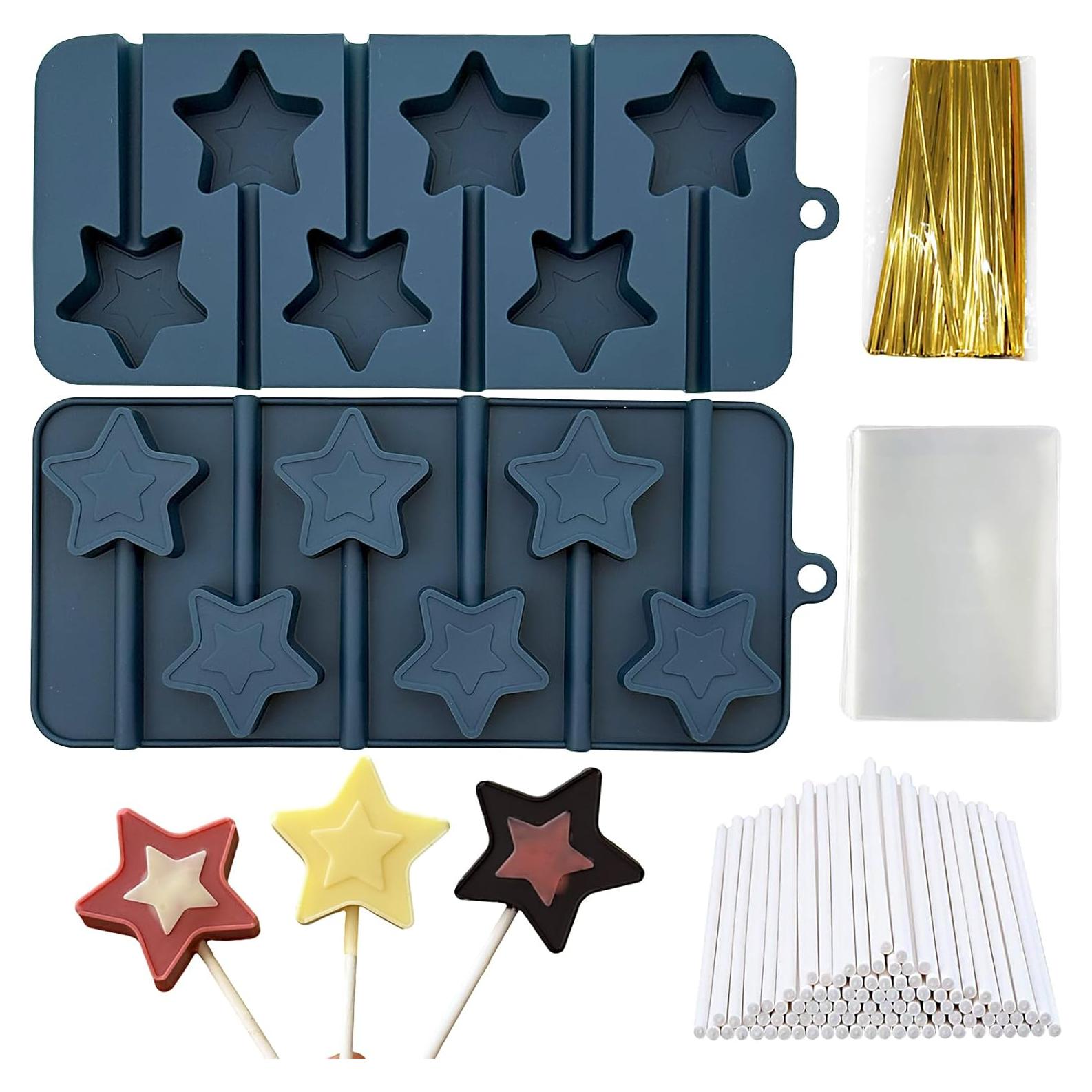 Moldes de Lollipop Estrella LLchunyun - 2 Piezas Silicona