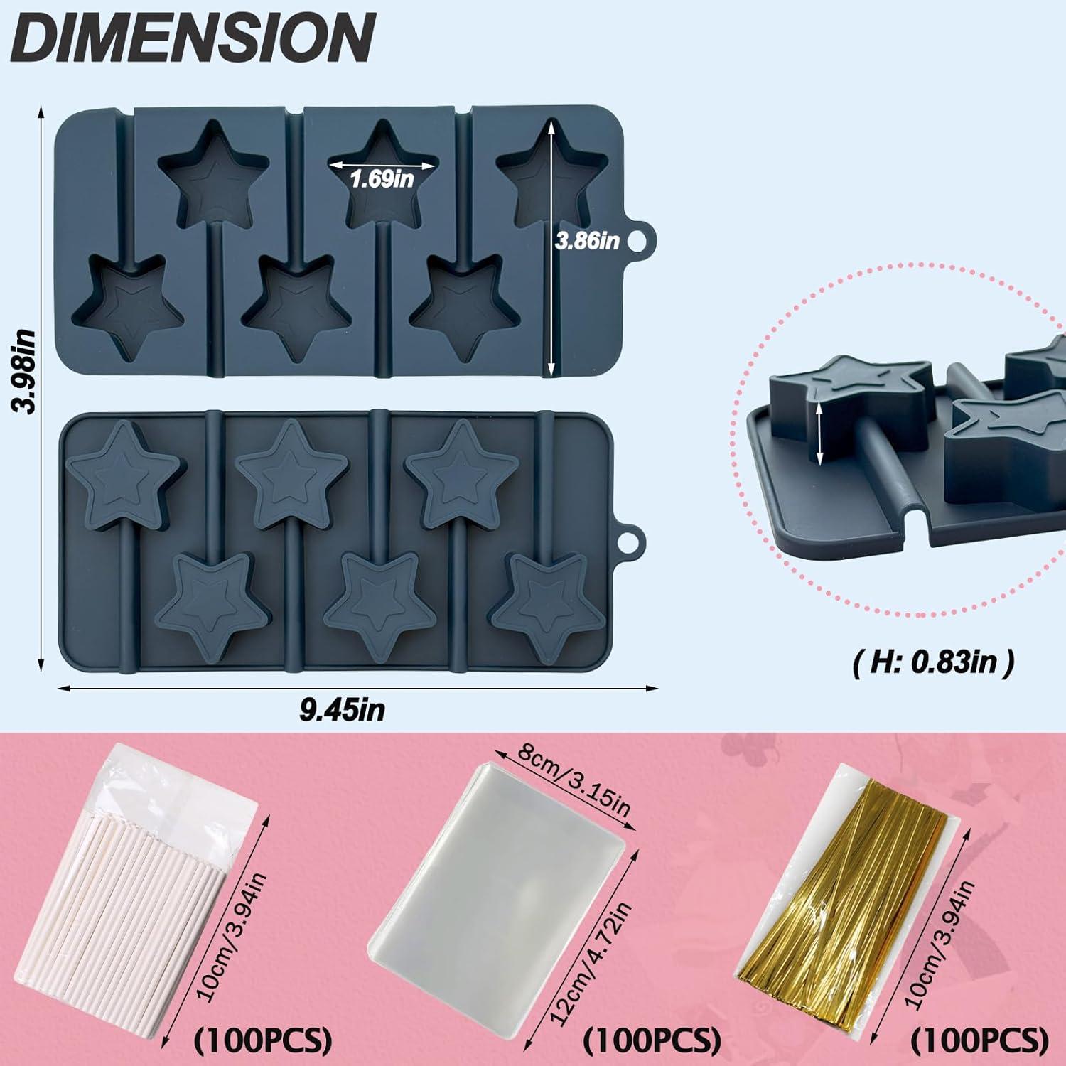 Moldes de Lollipop Estrella LLchunyun - 2 Piezas Silicona