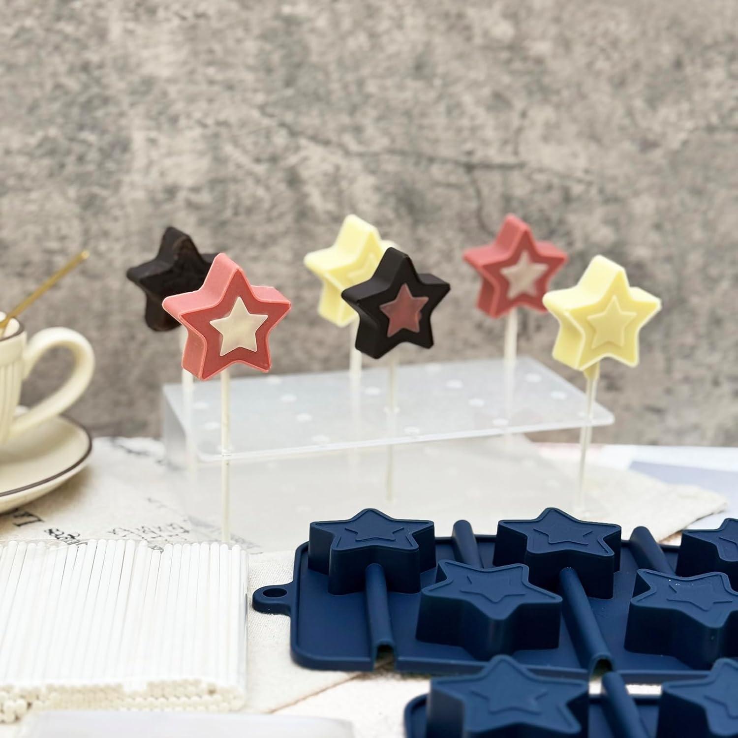 Moldes de Lollipop Estrella LLchunyun - 2 Piezas Silicona