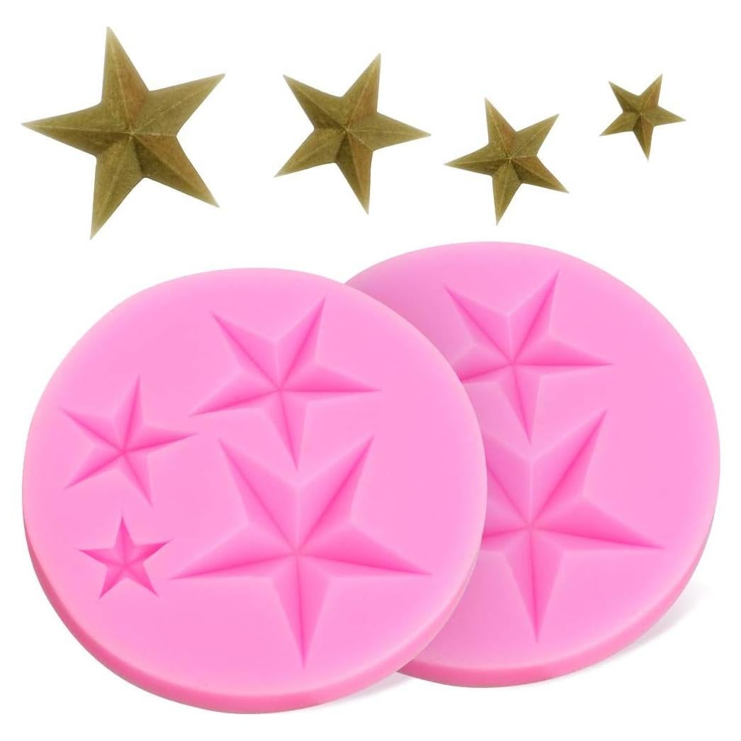 Molde de Silicona Estrella HENGKE 2pcs para Gelatinas y Jabón