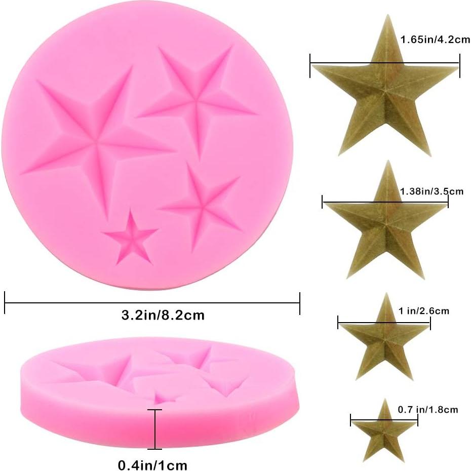 Molde de Silicona Estrella HENGKE 2pcs para Gelatinas y Jabón