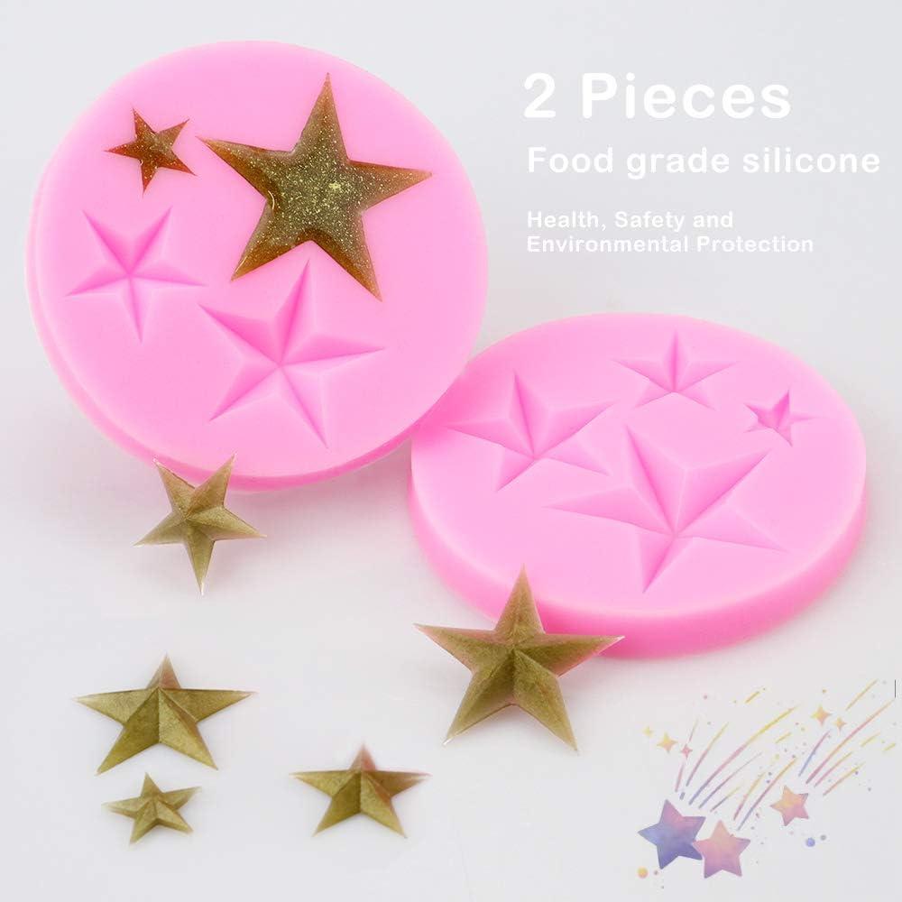 Molde de Silicona Estrella HENGKE 2pcs para Gelatinas y Jabón