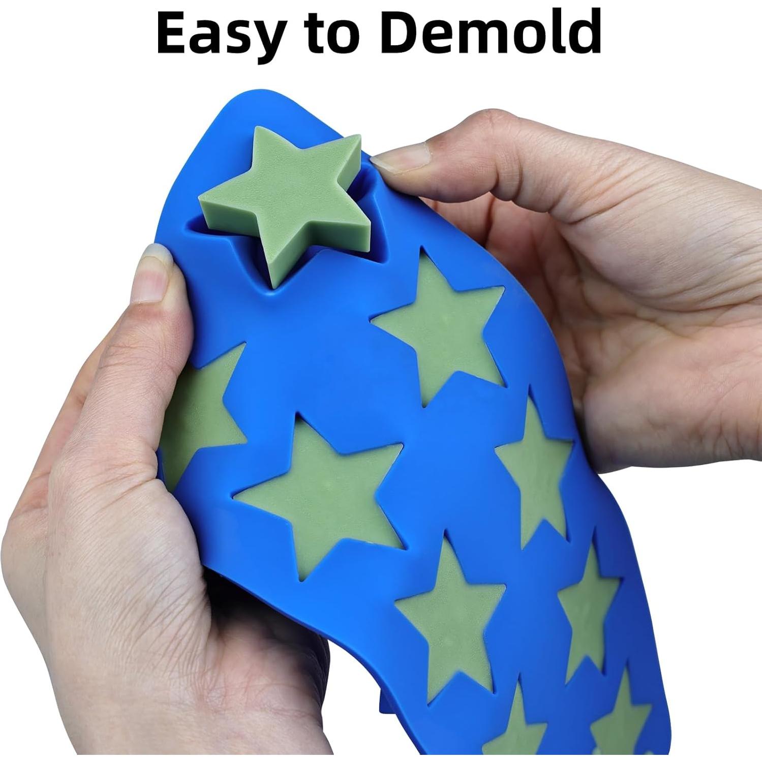 Moldes de Chocolate Estrella 3pcs EDUEE Silicona Azul 4.9cm