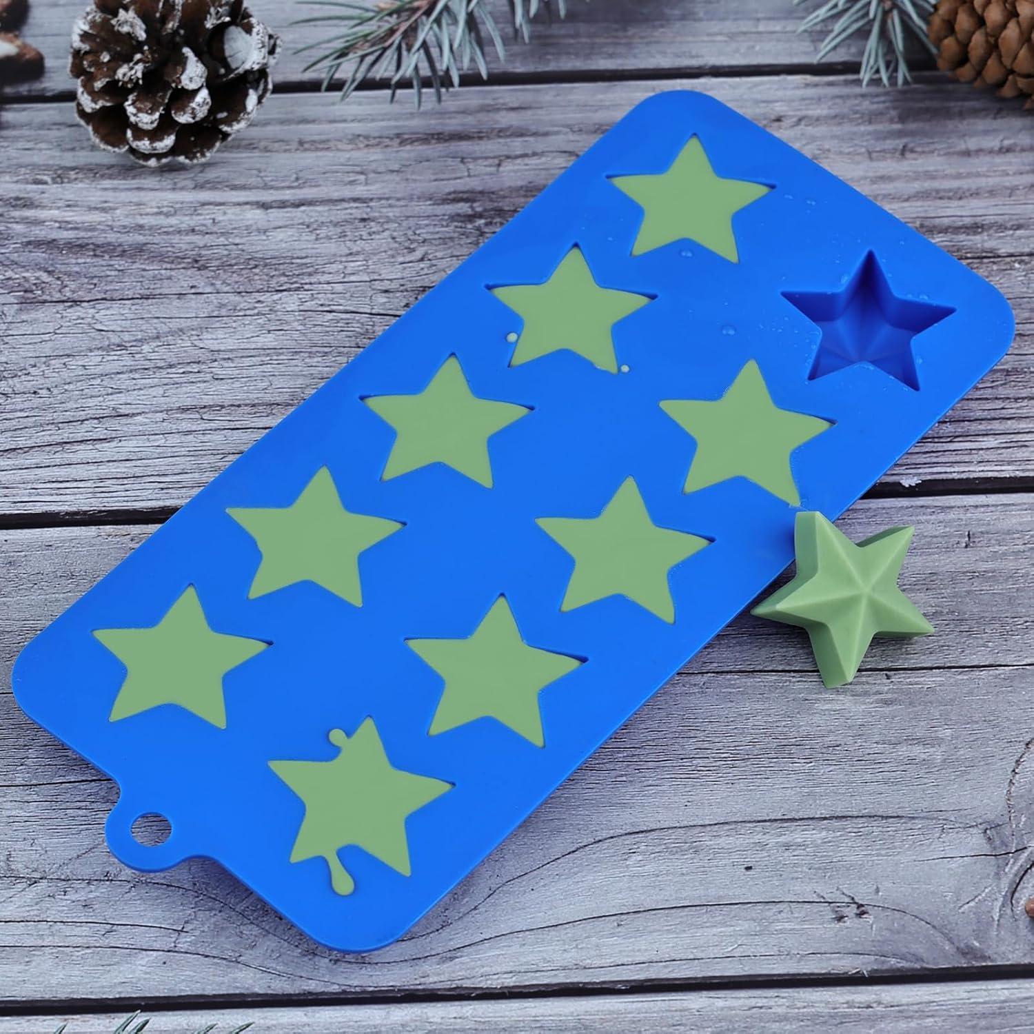 Moldes de Chocolate Estrella 3pcs EDUEE Silicona Azul 4.9cm