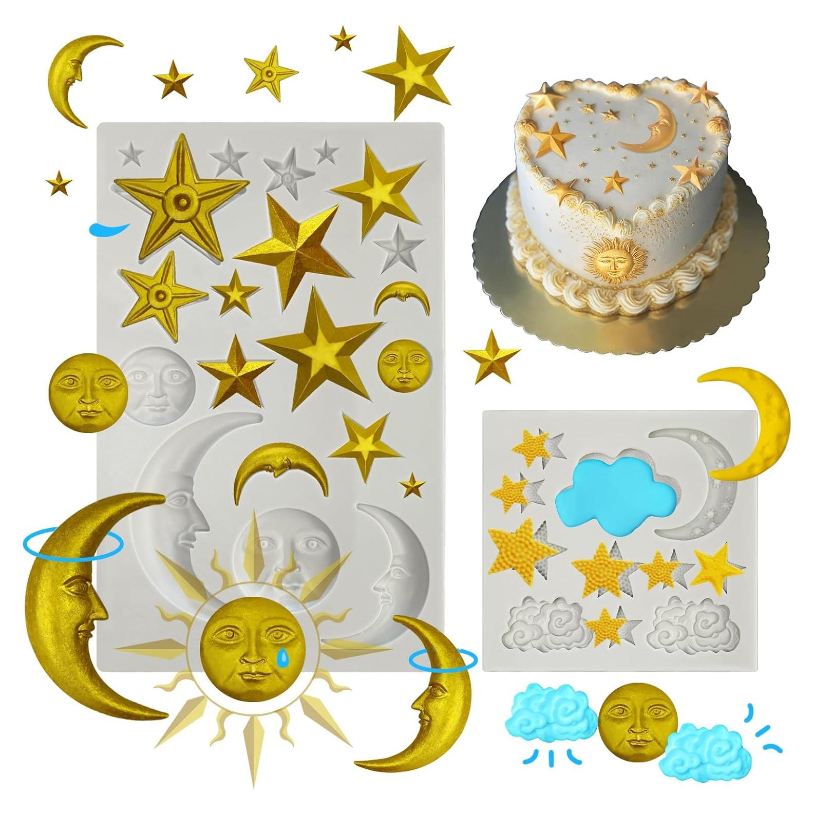 Juego de 2 Moldes de Silicona Roxjaejae para Pasteles y Manualidades