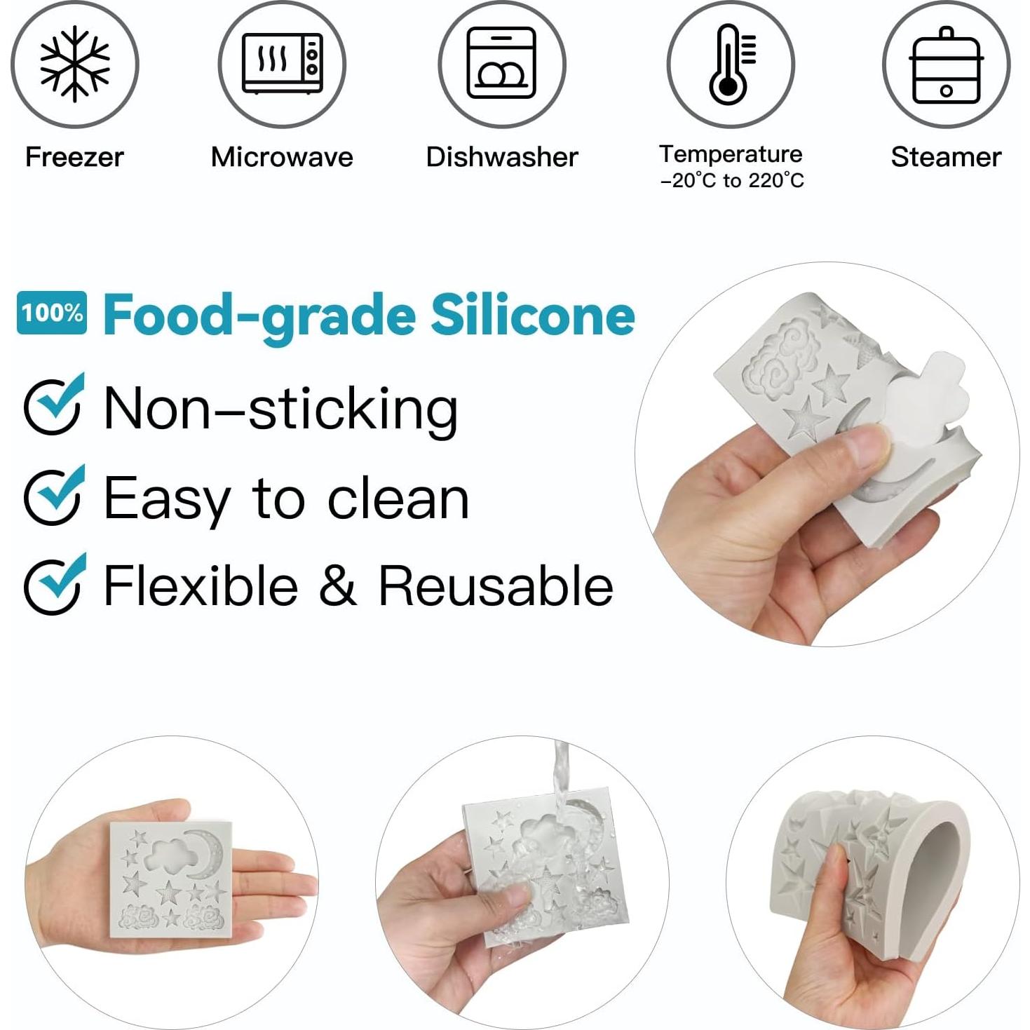 Juego de 2 Moldes de Silicona Roxjaejae para Pasteles y Manualidades