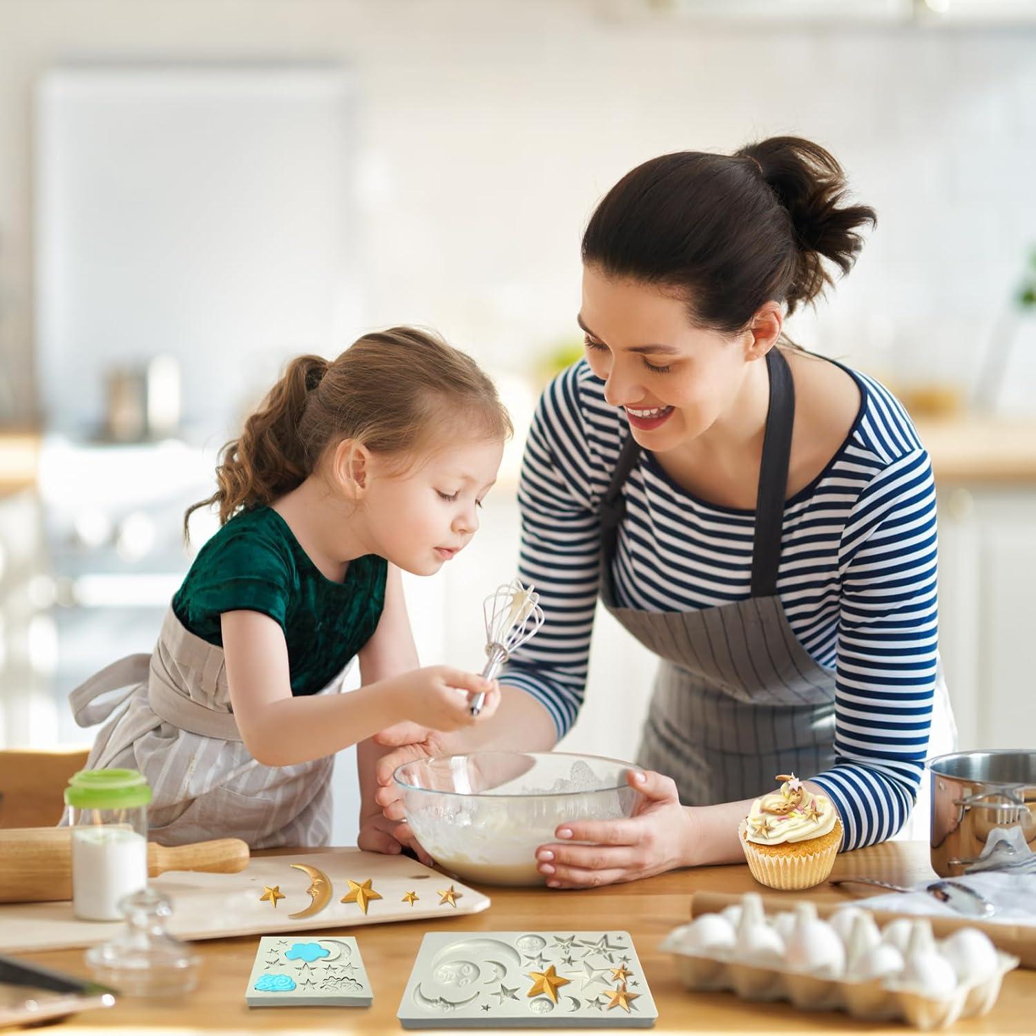 Juego de 2 Moldes de Silicona Roxjaejae para Pasteles y Manualidades