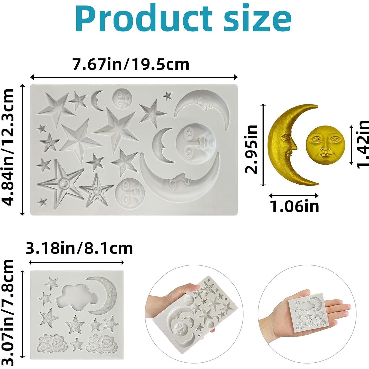 Juego de 2 Moldes de Silicona Roxjaejae para Pasteles y Manualidades