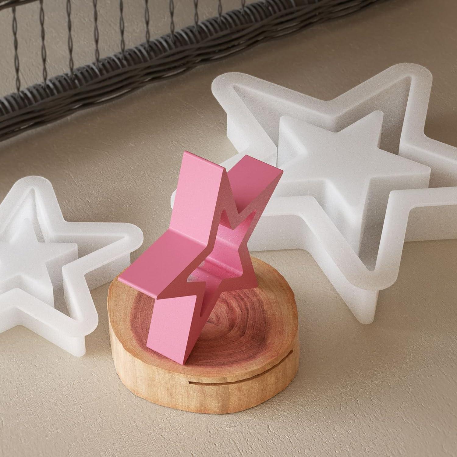 Juego de 3 Moldes de Silicona Estrella GULELAYAR - DIY Pasteles