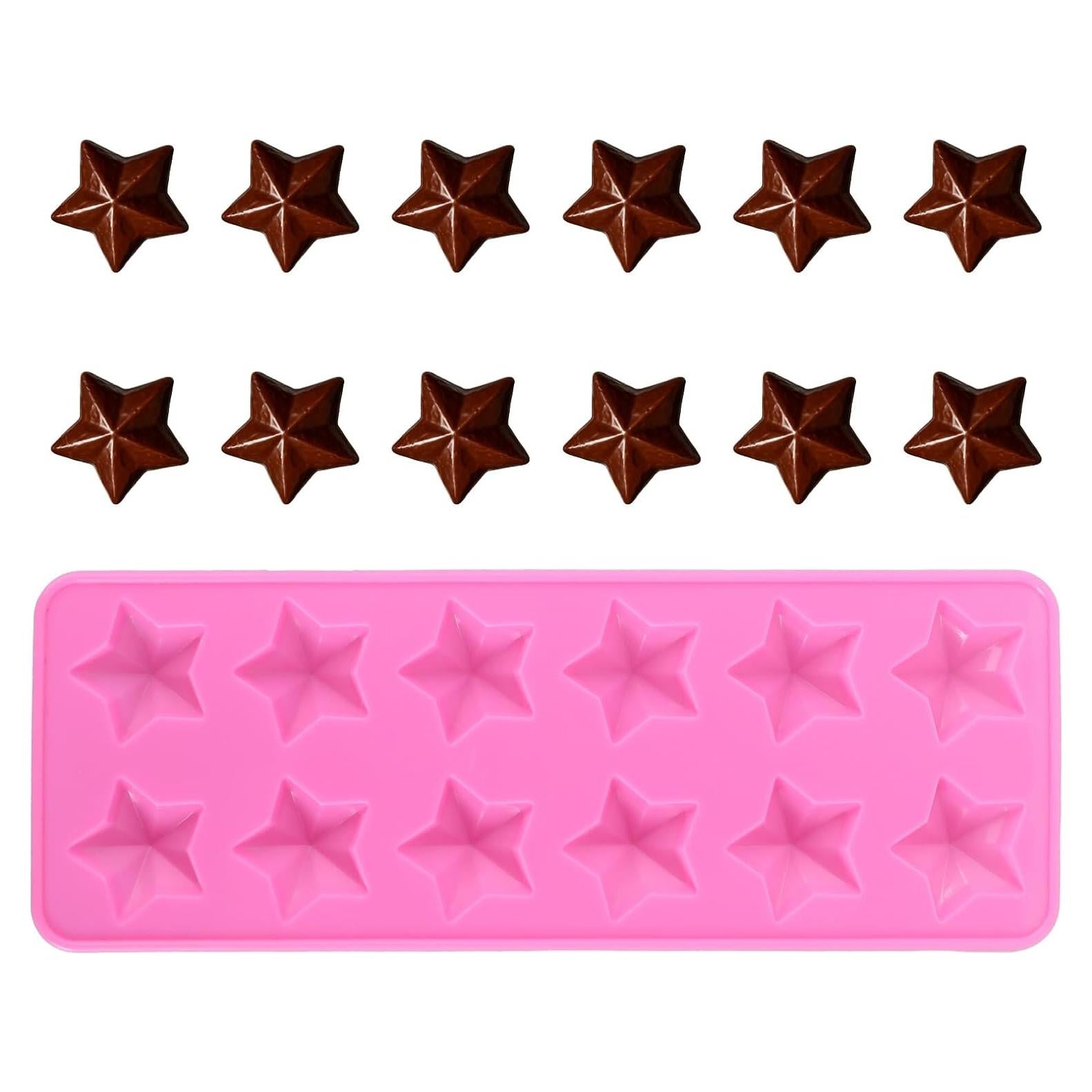 Molde de Silicona Estrella Rosa FdcZeyxior 12 Cavidades