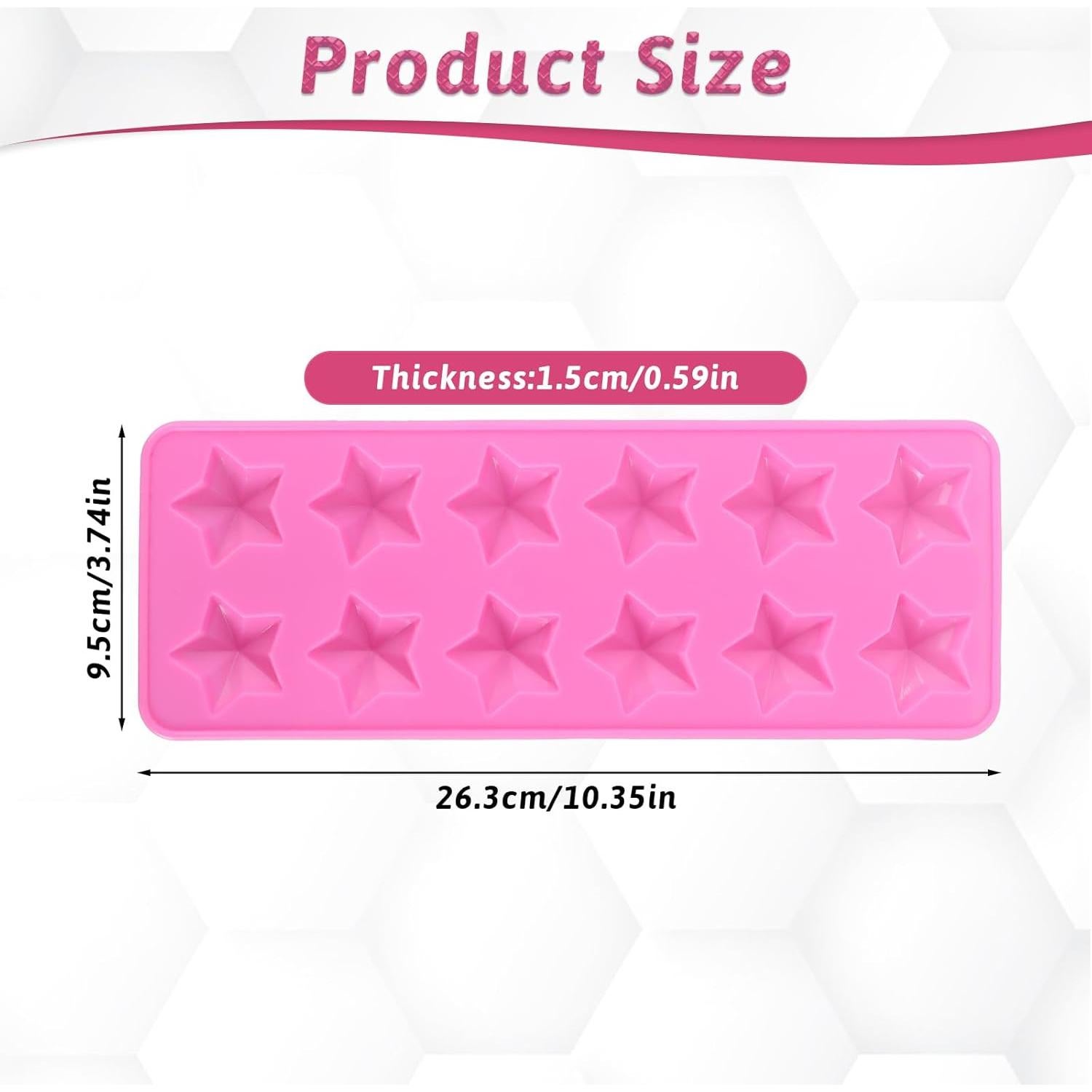 Molde de Silicona Estrella Rosa FdcZeyxior 12 Cavidades